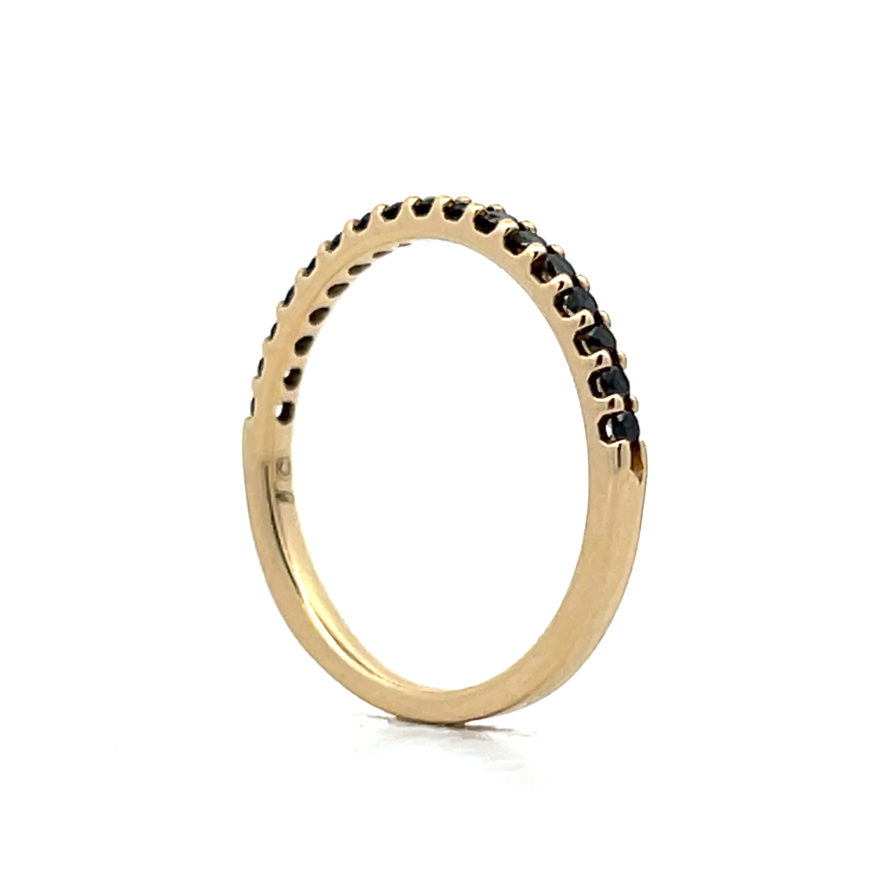 .50 Black Diamond Wedding Band in 14k Yellow Gold - Image 5