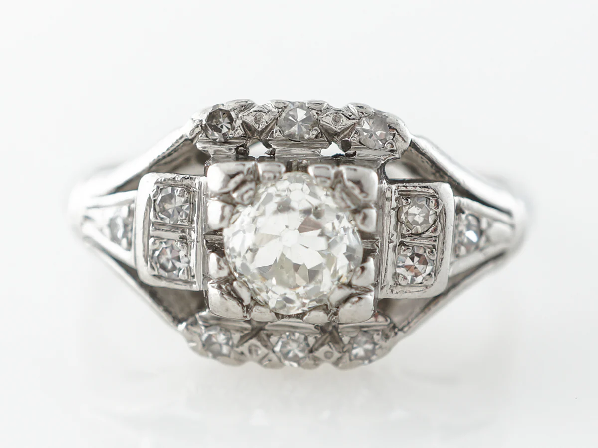 .50 Carat Art Deco Diamond Engagement Ring in Platinum