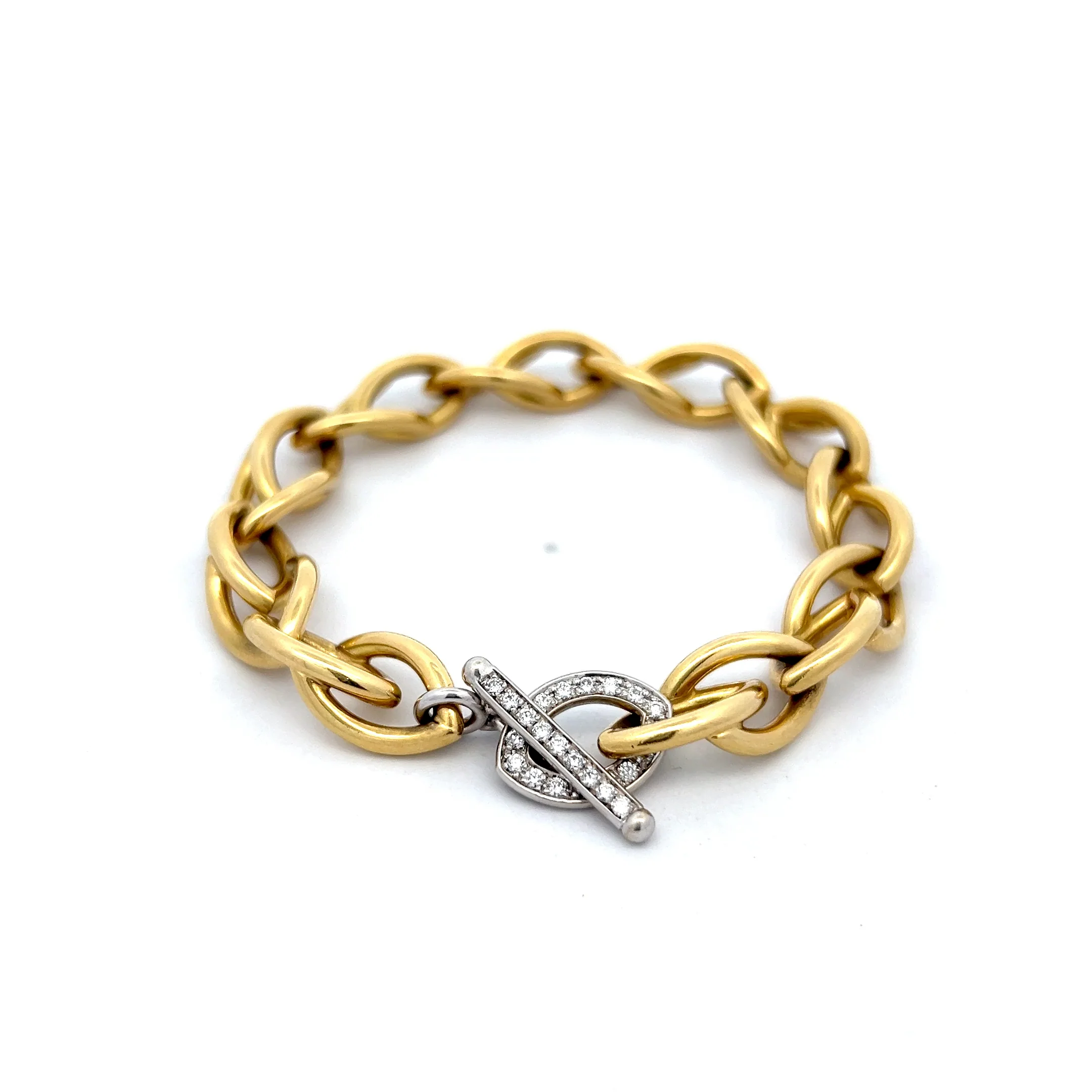.50 Diamond Double Gold Link Bracelet in 18k