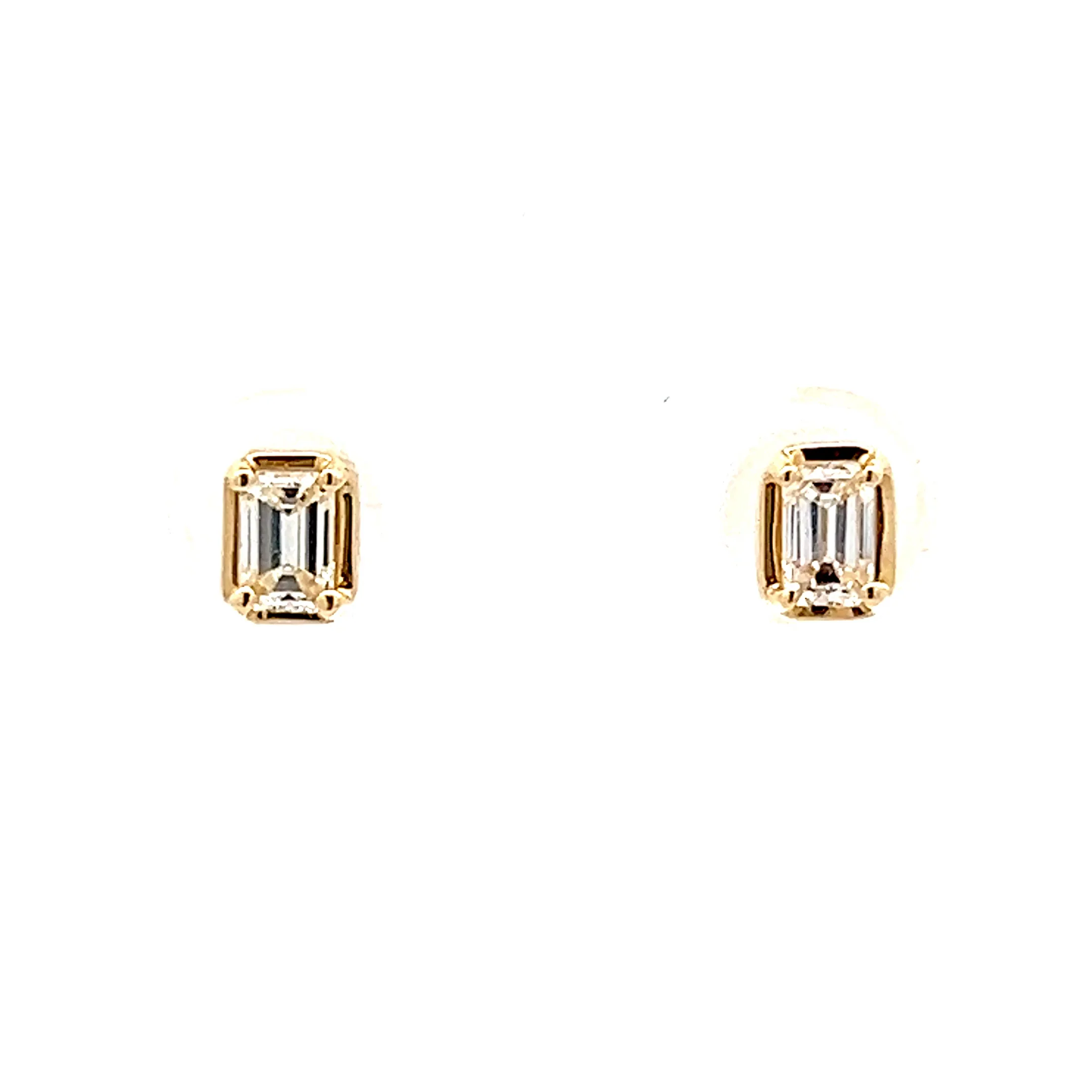 .50 Emerald Cut Diamond Stud Earrings in 14k