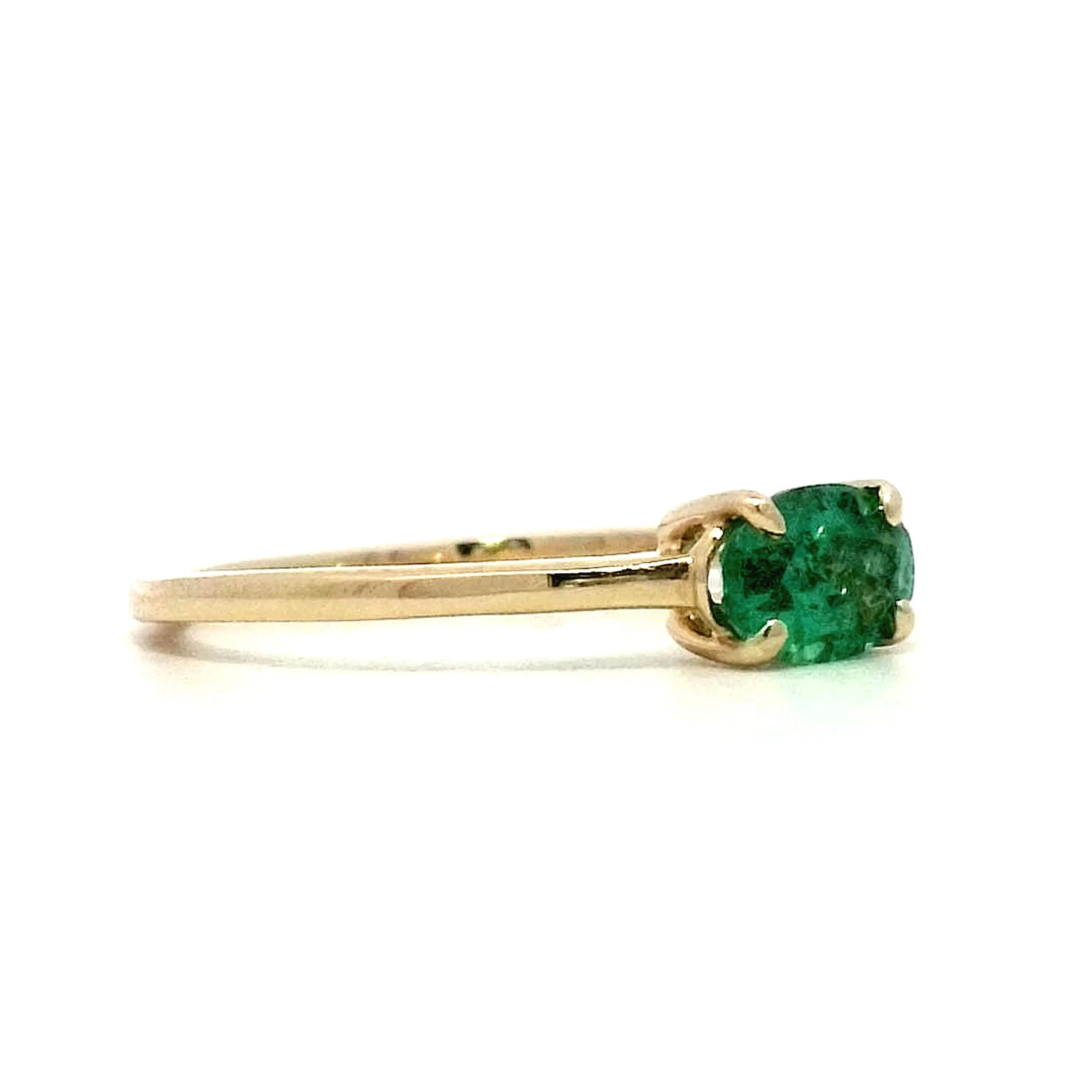 .50 Emerald Stacking Ring in 14k Yellow Gold - Image 3