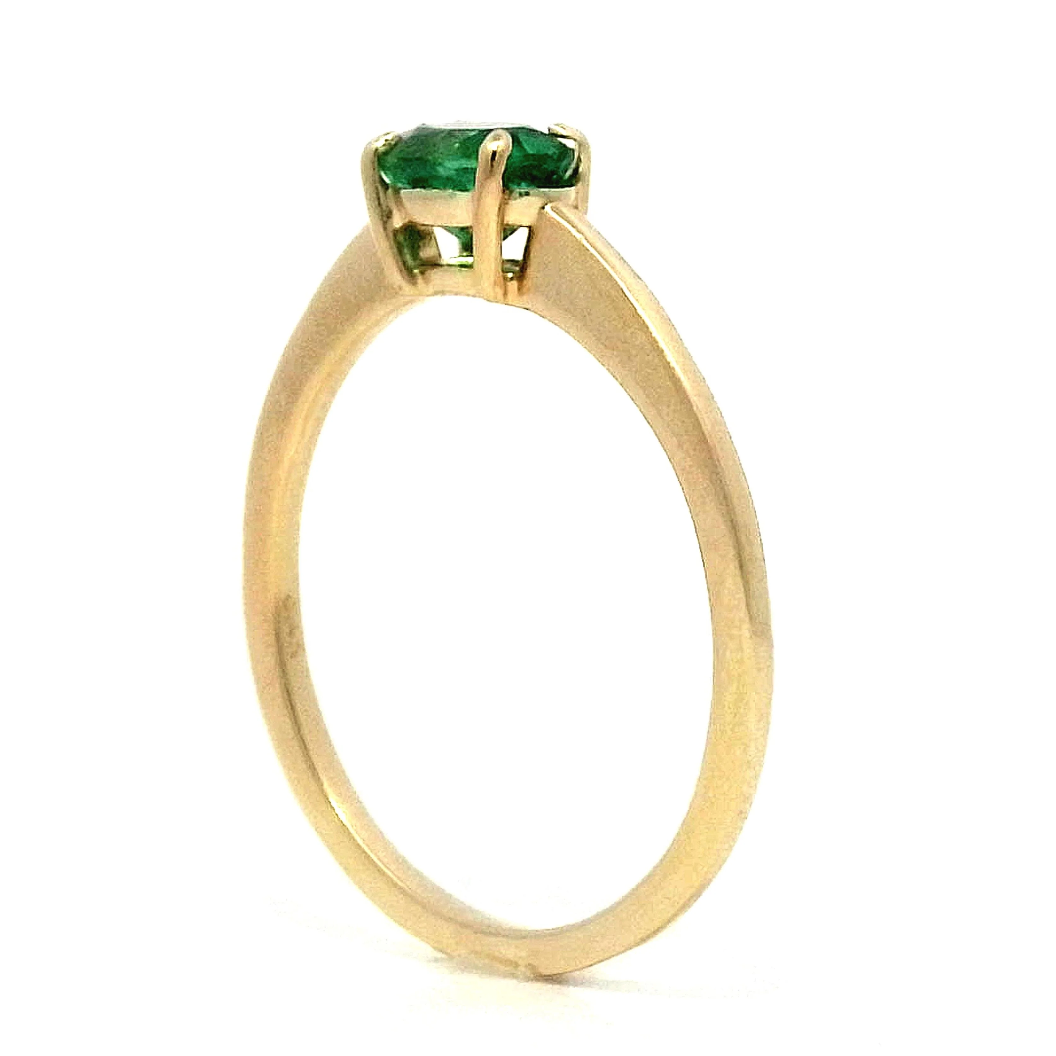 .50 Emerald Stacking Ring in 14k Yellow Gold - Image 4