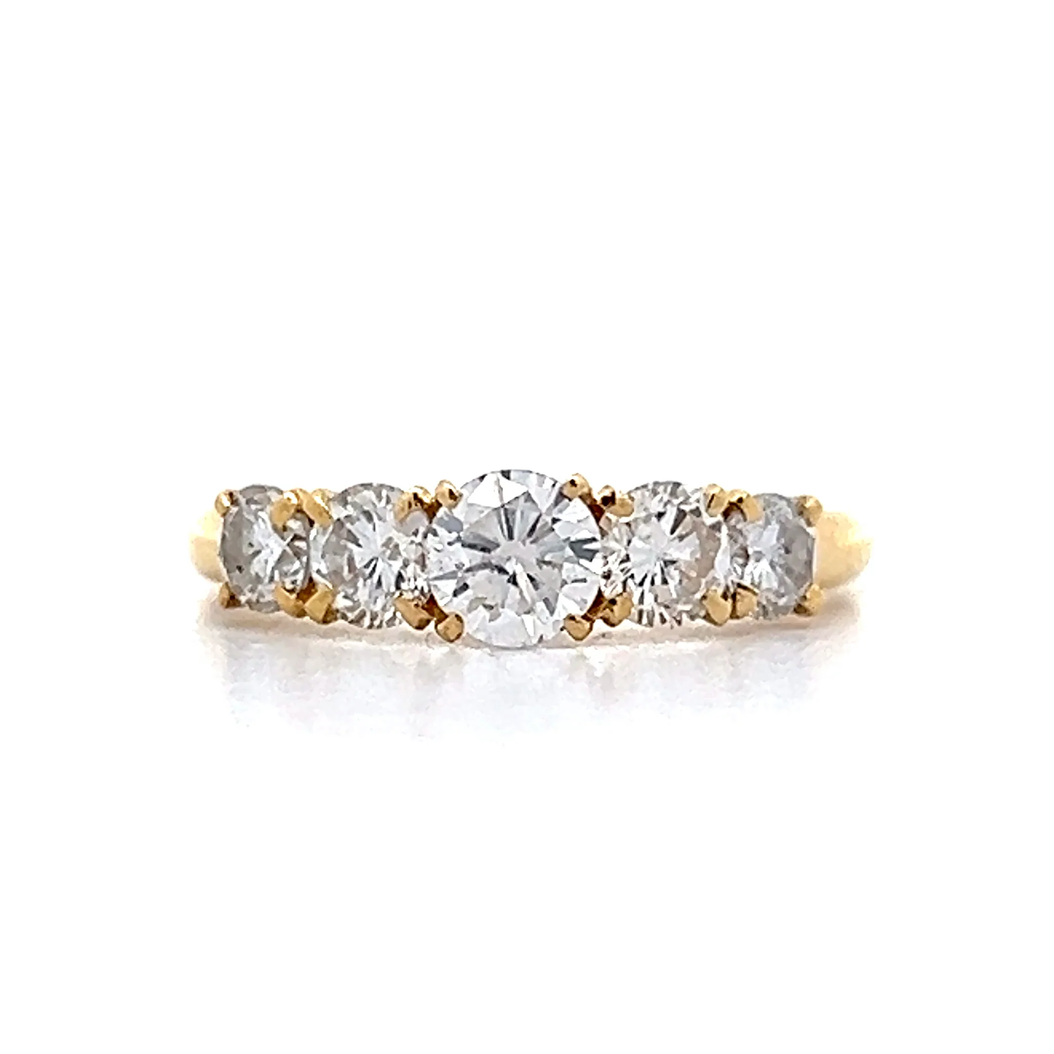 .50 Five Stone Diamond Stacking Band in 18k Yellow Gold