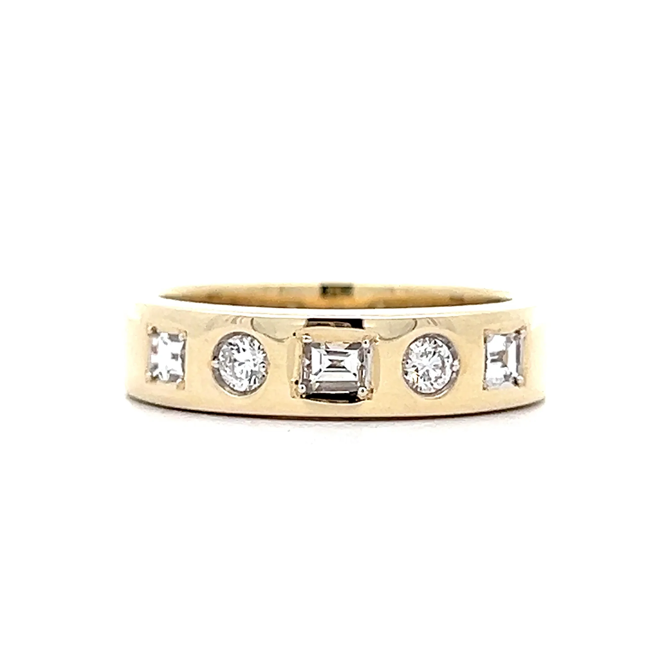.50 Multi Diamond Cut Band in 14k Yellow Gold