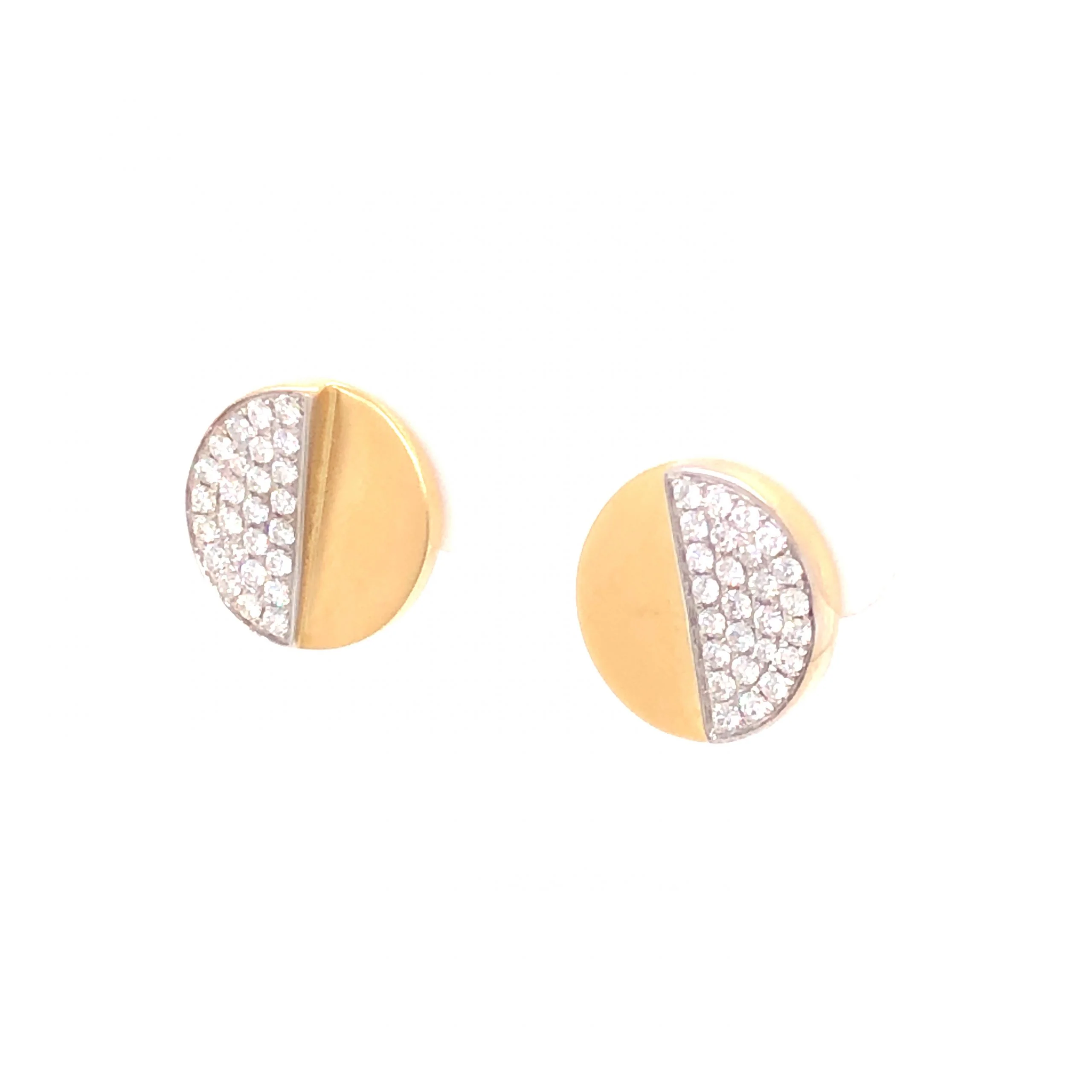 .50 Pave Diamond Earrings in 18k Yellow Gold - Image 2