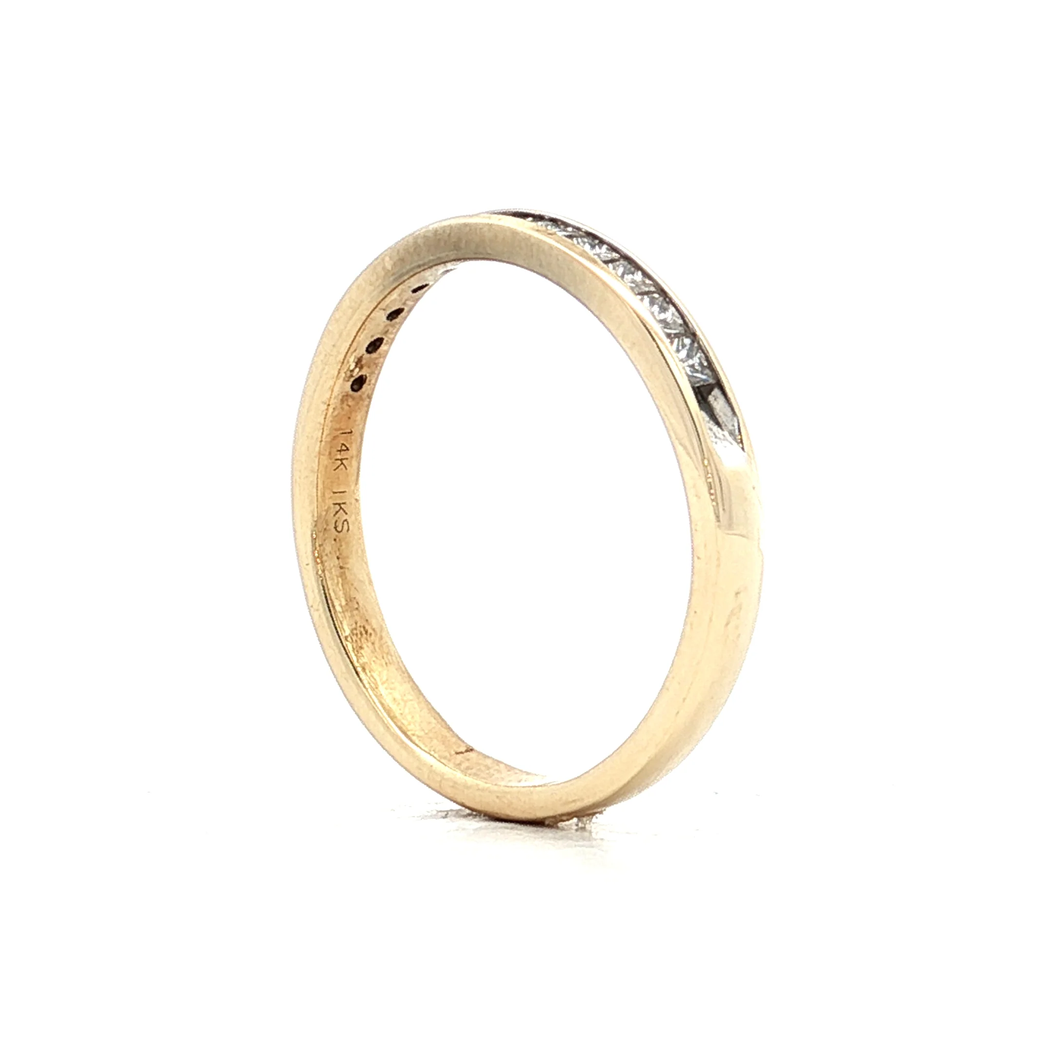 .50 Princess Cut Diamond Wedding Band 14k Yellow Gold - Image 5