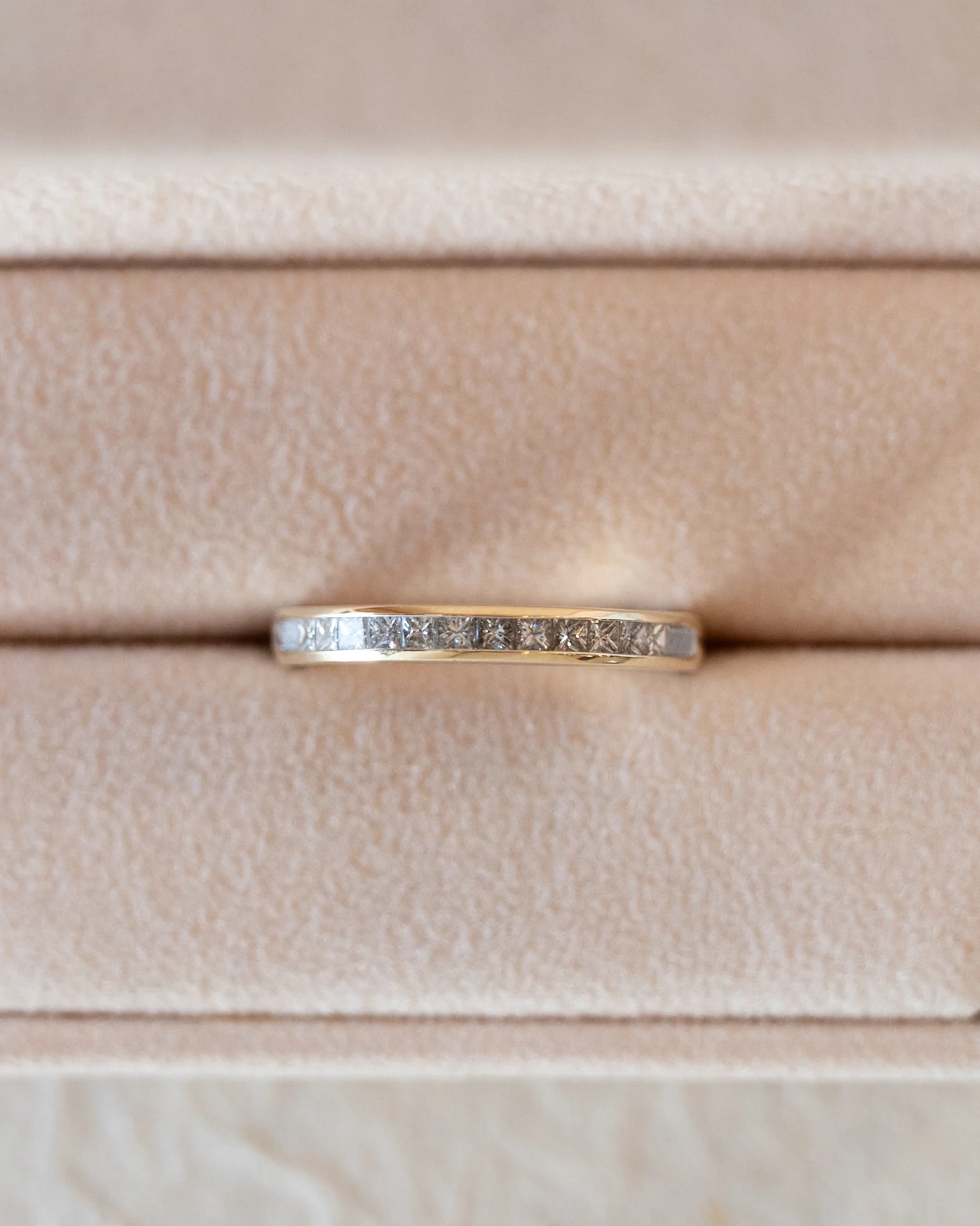 .50 Princess Cut Diamond Wedding Band 14k Yellow Gold - Image 6