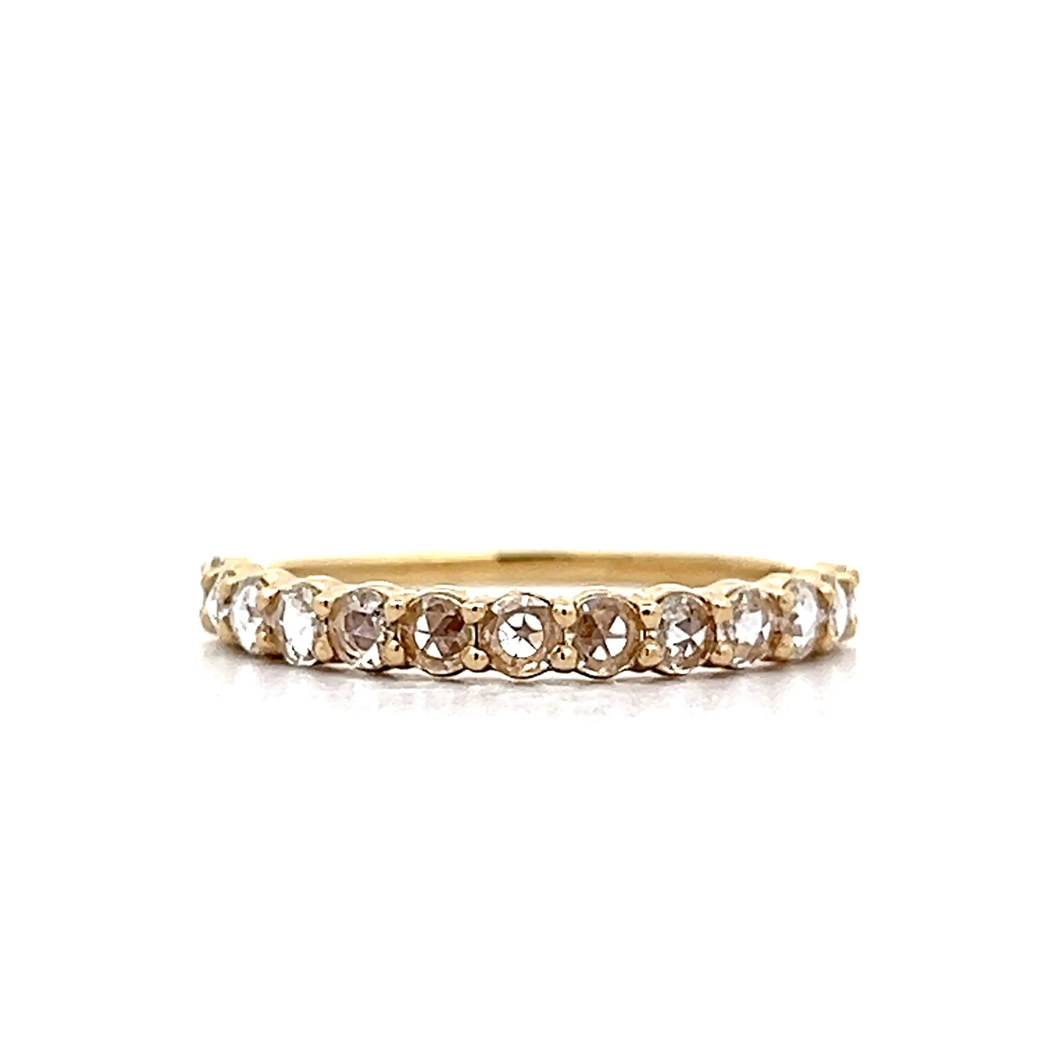 .50 Rose Cut Diamond Wedding Band in 14k