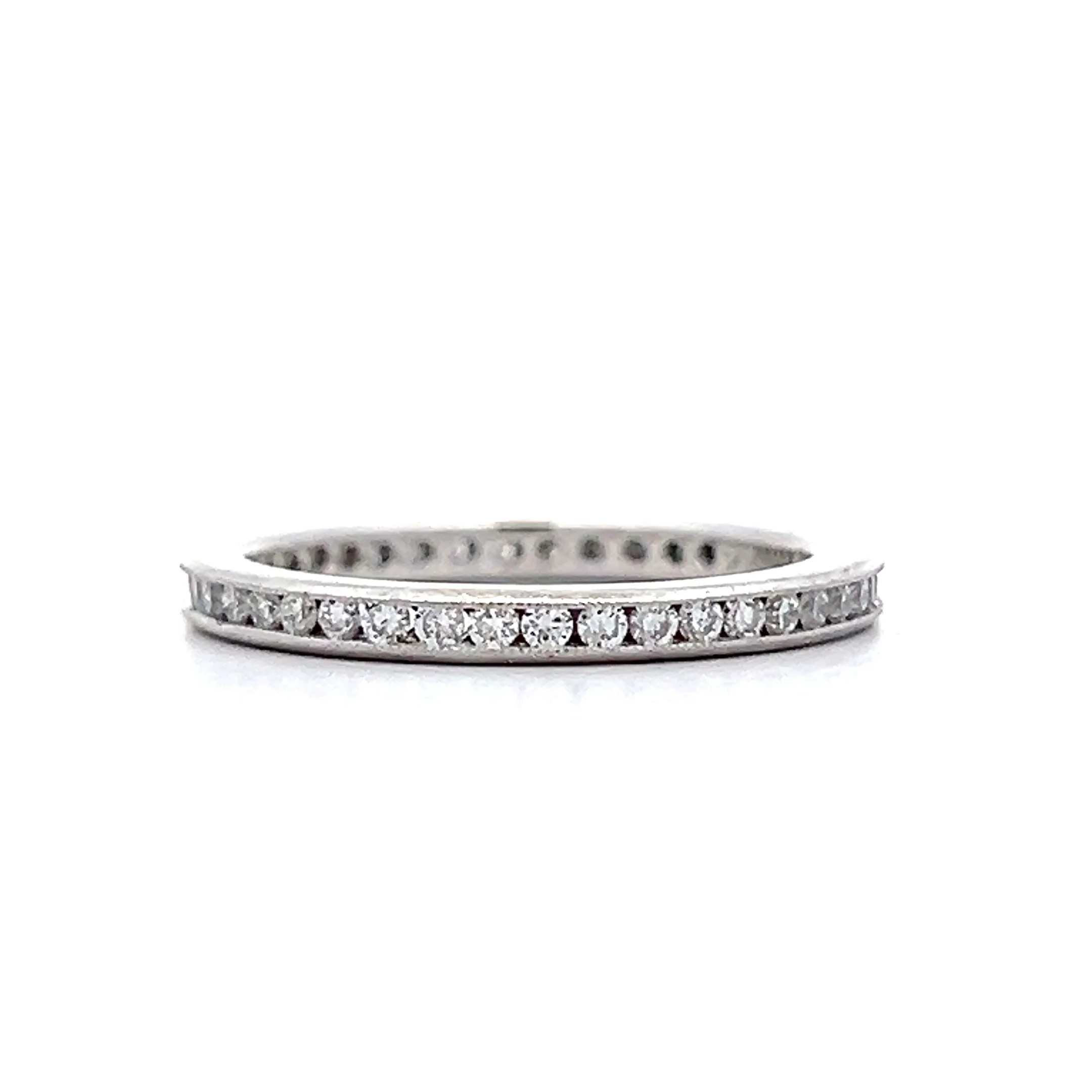 .50 Roud Diamond Milgrain Eternity Band in Platinum - Image 3