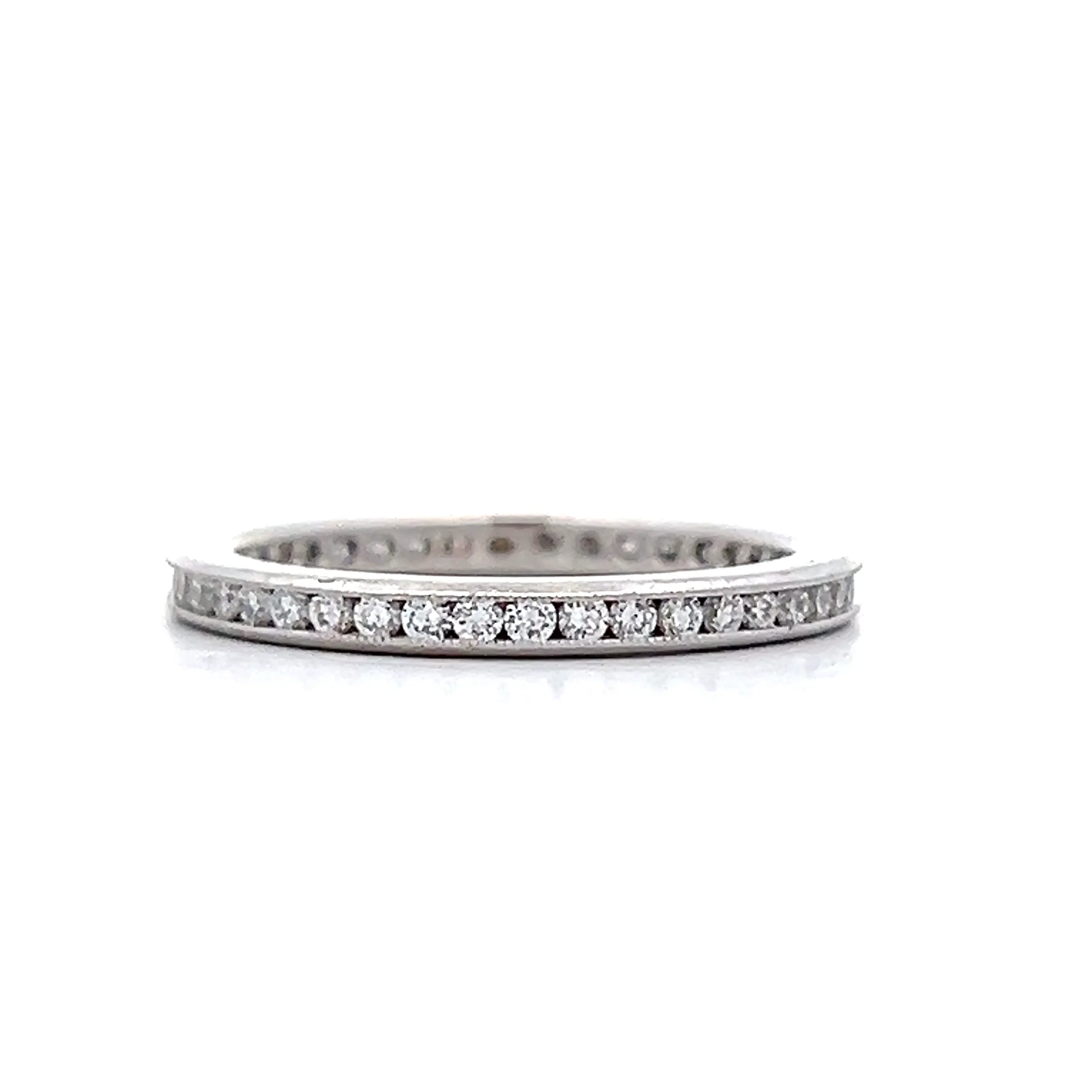.50 Roud Diamond Milgrain Eternity Band in Platinum - Image 4