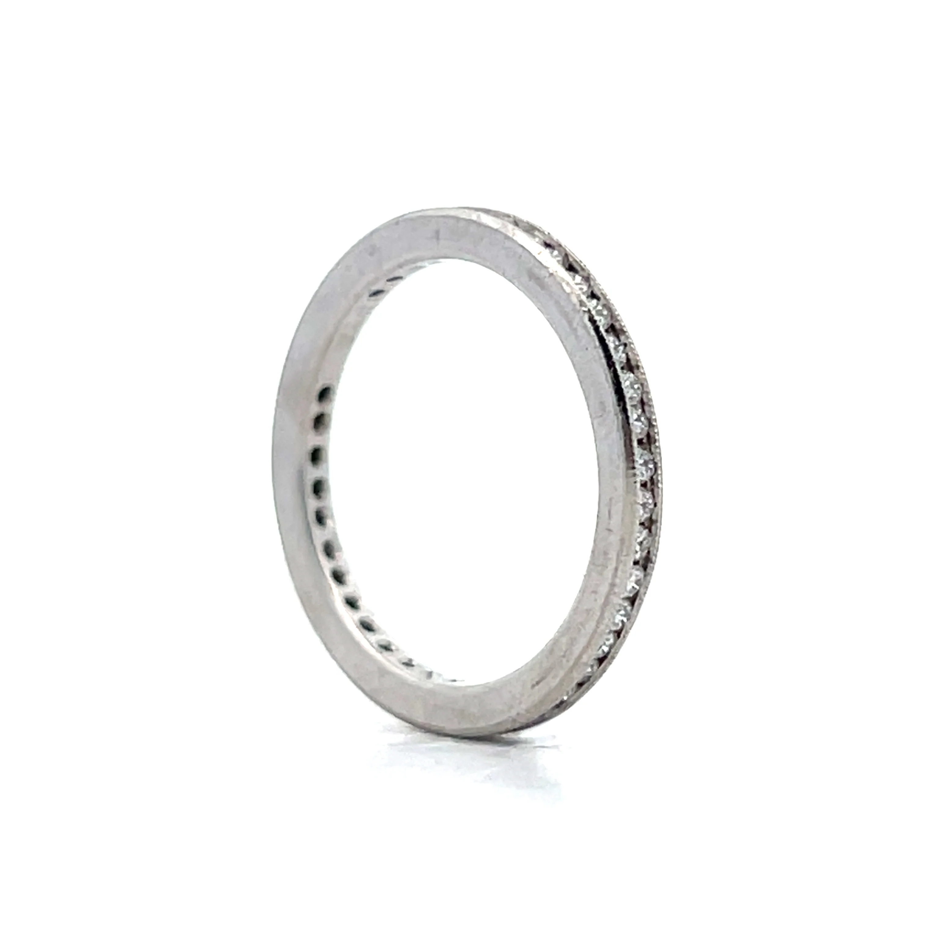 .50 Roud Diamond Milgrain Eternity Band in Platinum - Image 6
