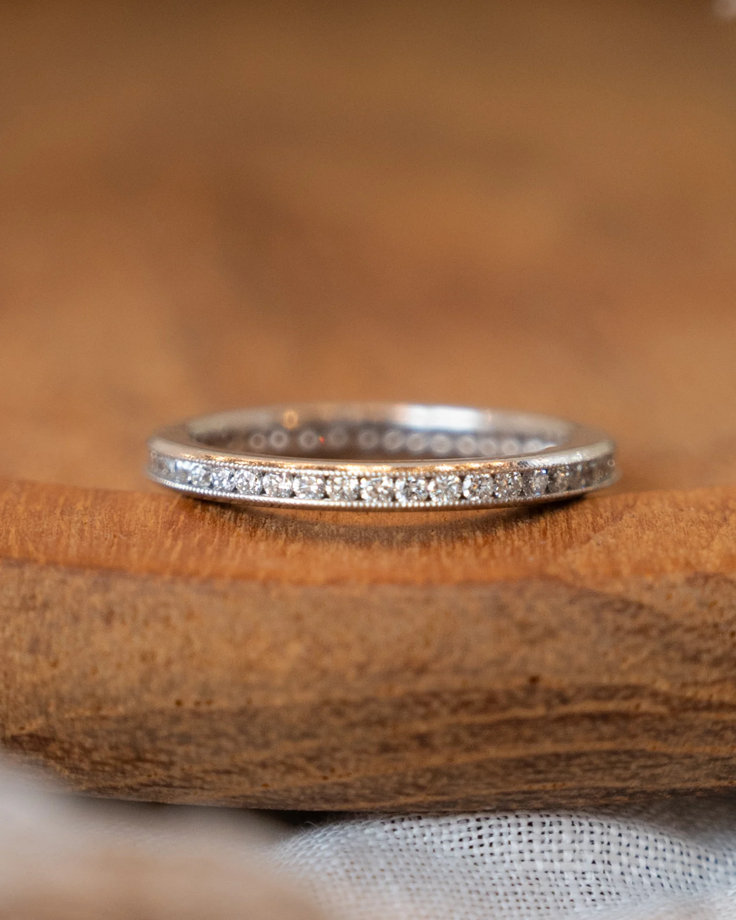 .50 Roud Diamond Milgrain Eternity Band in Platinum - Image 7