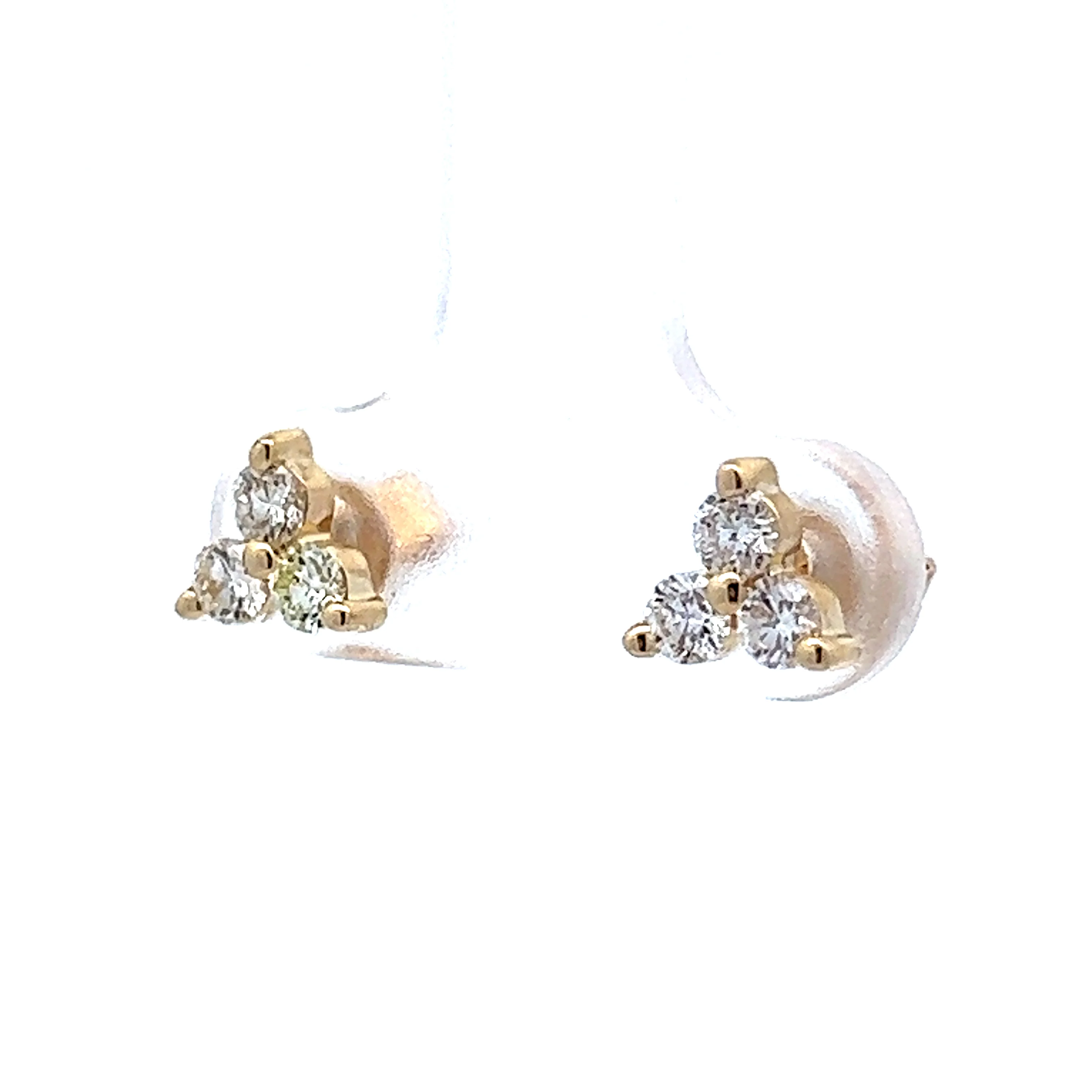.50 Triangular Diamond Stud Earrings in 14k Yellow Gold - Image 2
