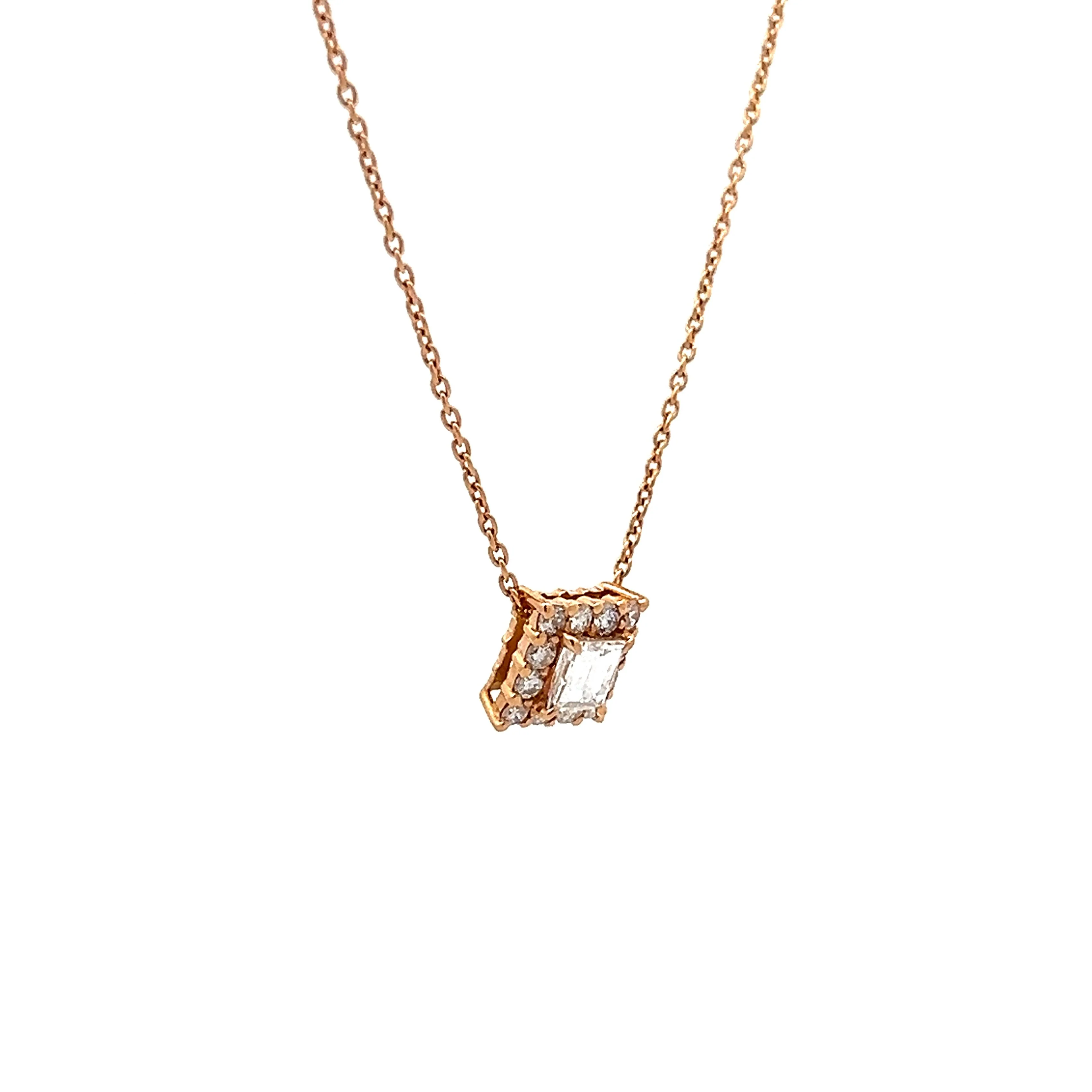 .51 Emerald Cut Diamond Pendant in 18k Yellow Gold - Image 3