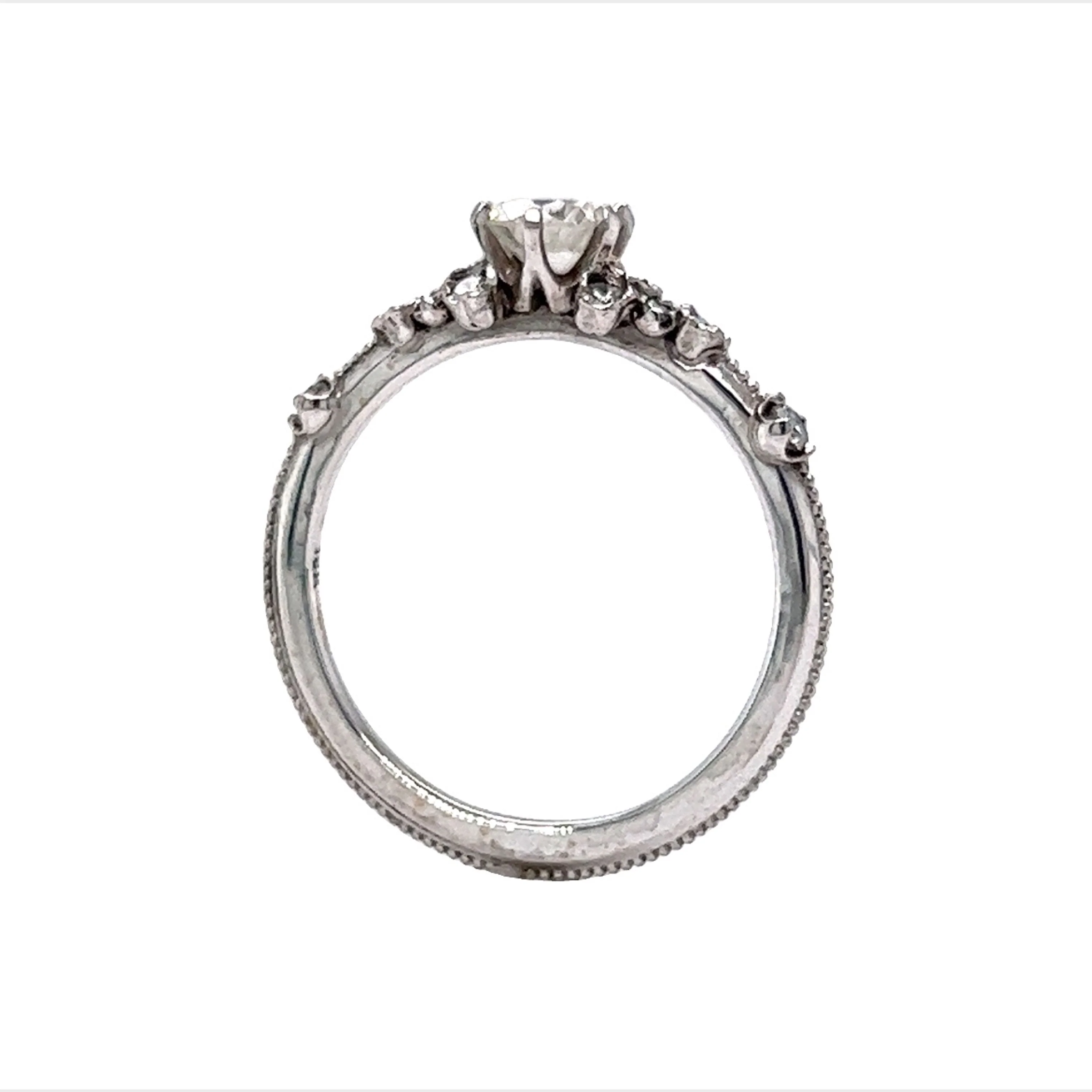 .51 Round Diamond Cluster Engagement Ring in 18k White Gold - Image 5
