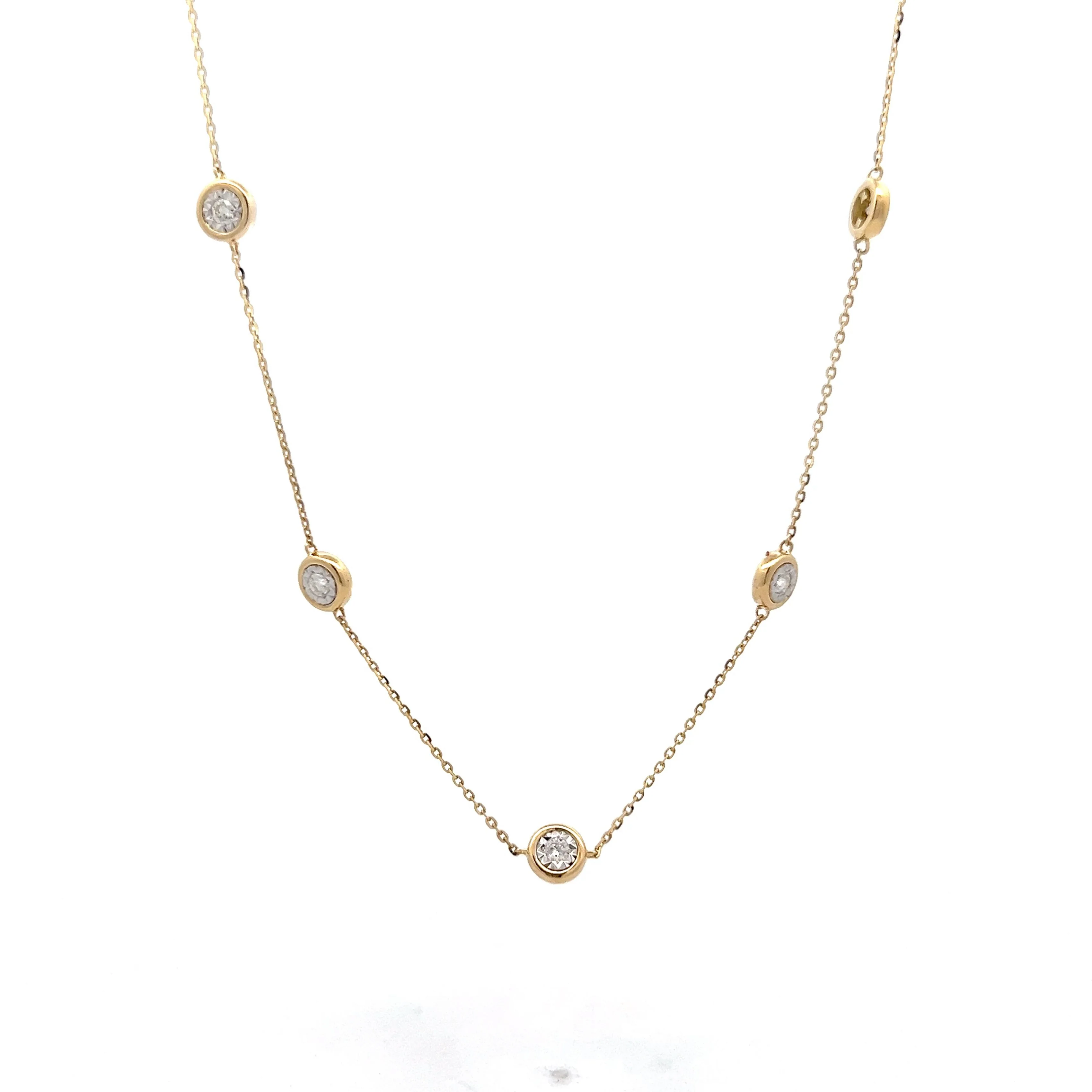 .52 Diamond by the Yard Necklace in Yellow & White Gold