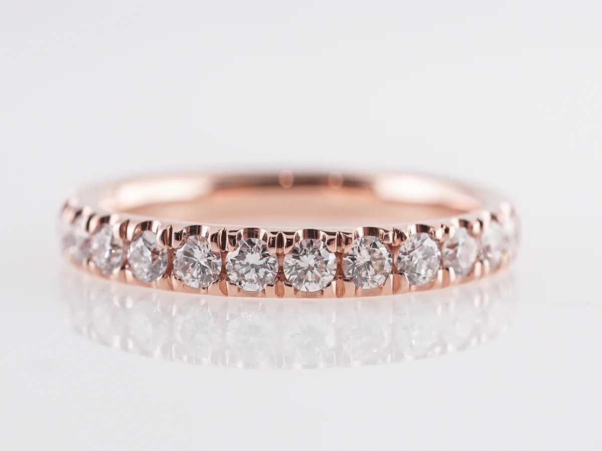 .52 Half Eternity Diamond Band in 14k Rose Gold