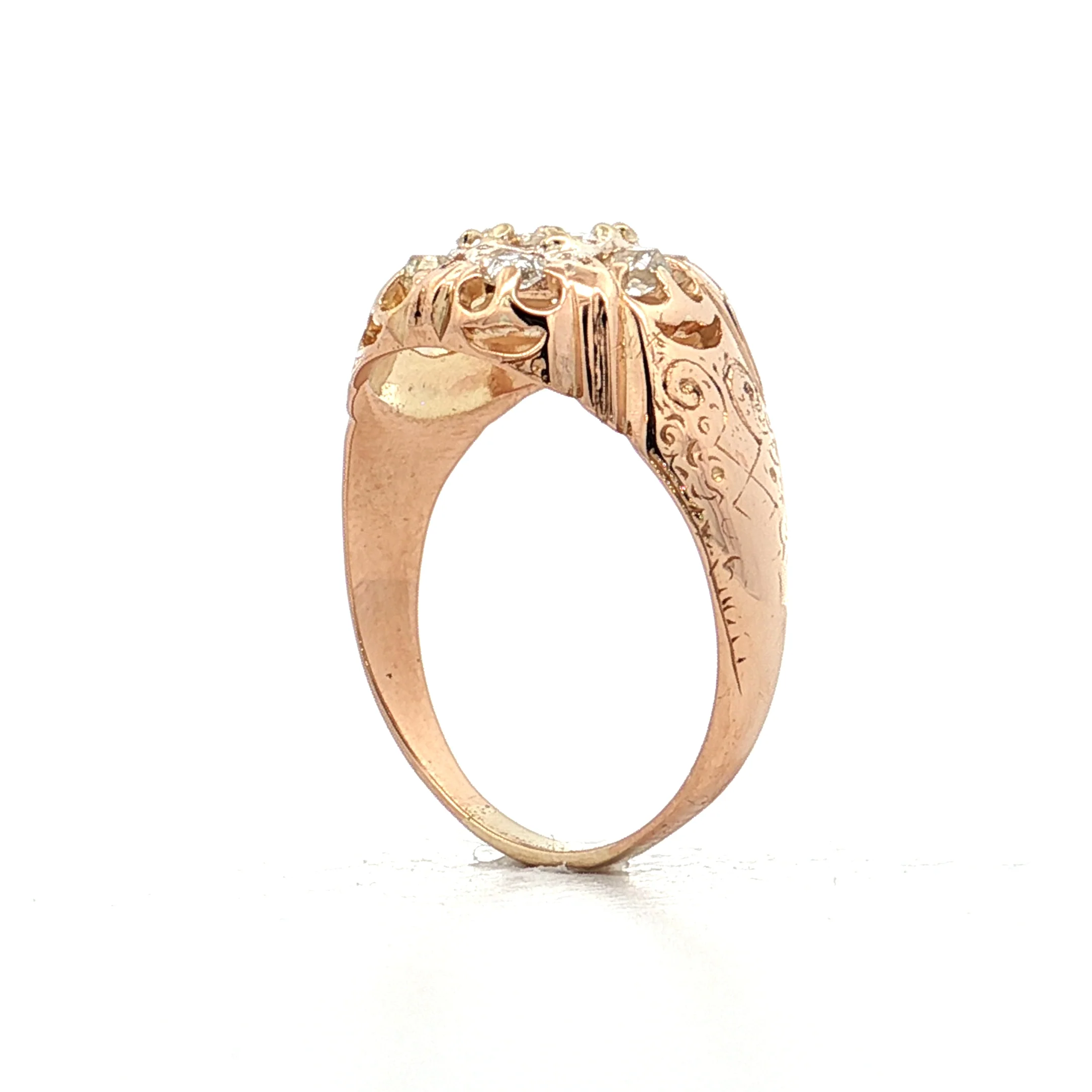 .53 Antique Victorian Cluster Diamond Engagement Ring 14k - Image 5