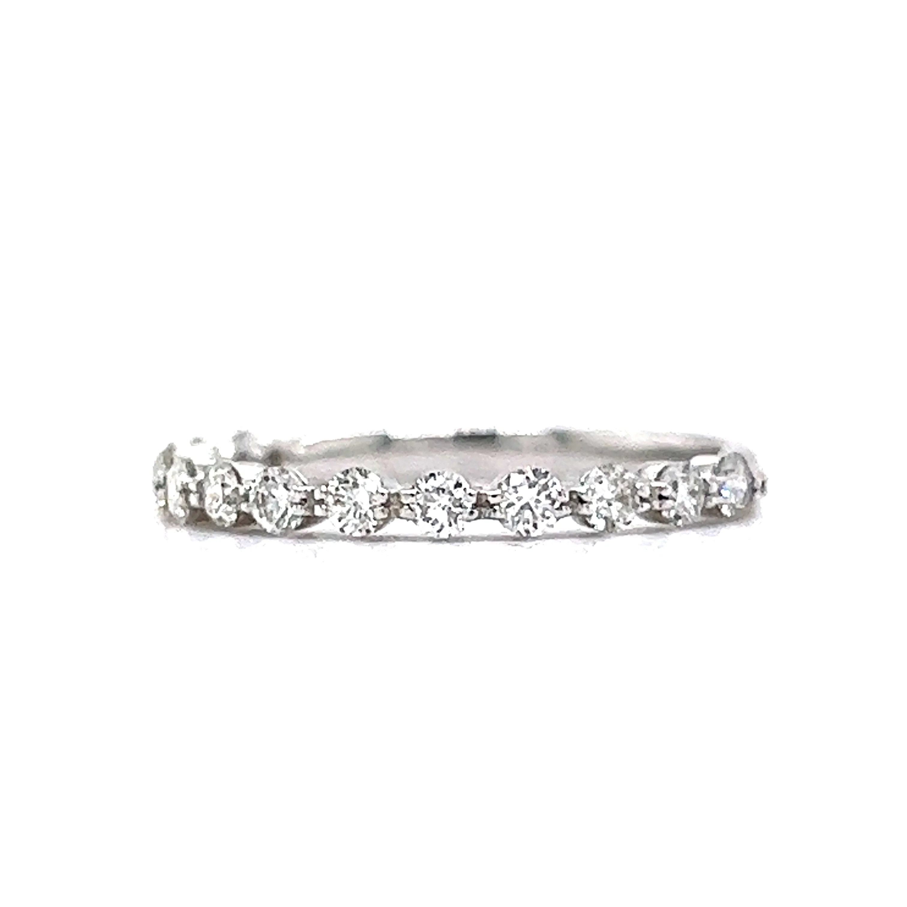 .53 Diamond Half-Eternity Wedding Band in 14k White Gold - Image 2