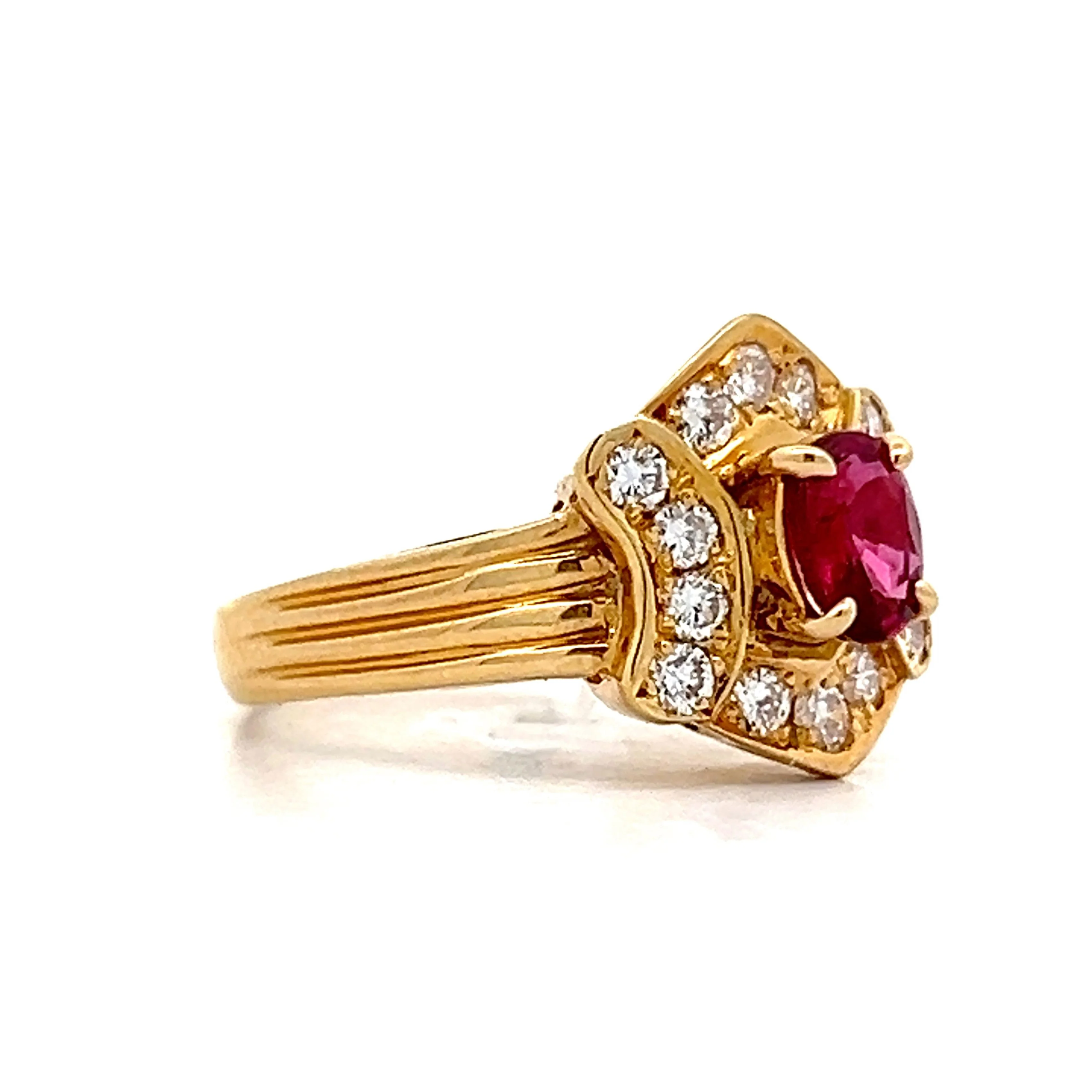 .53 Oval Ruby & Diamond Cocktail Ring in 18k - Image 3