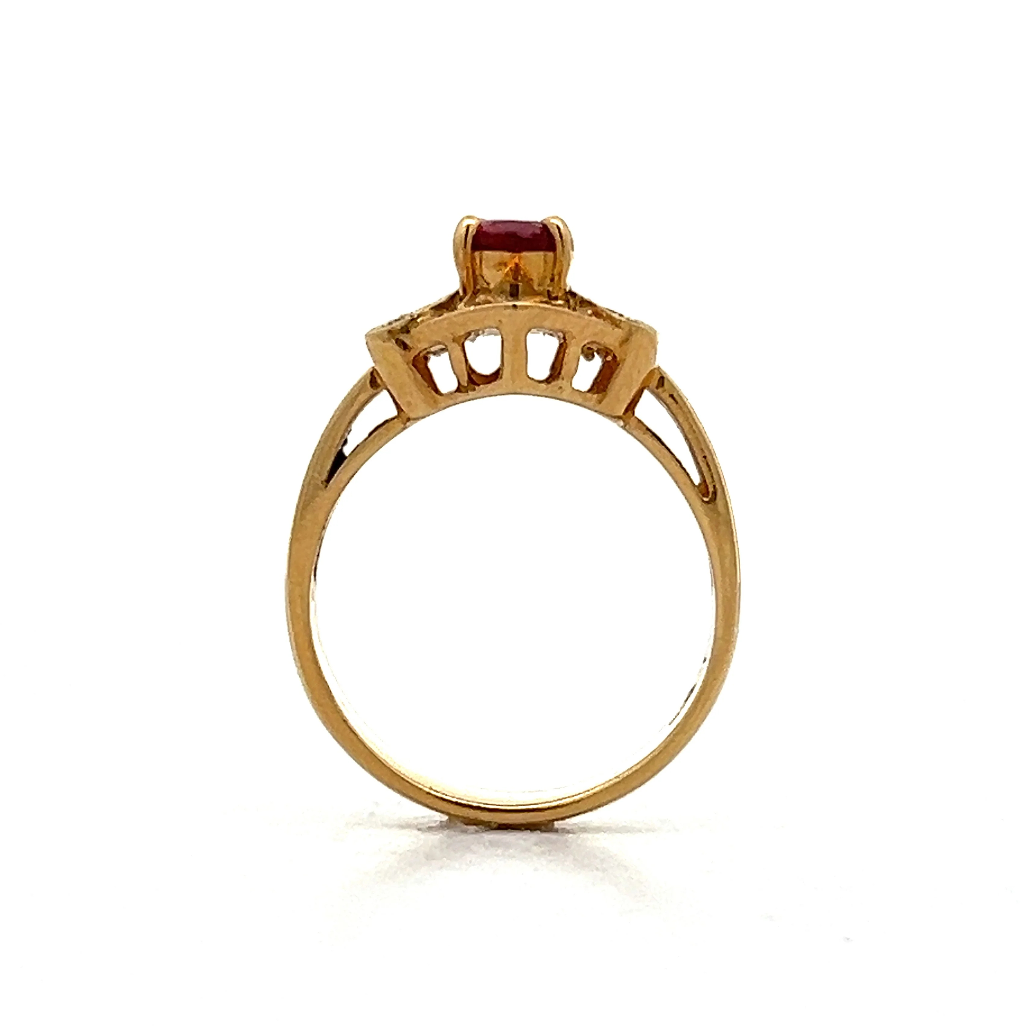 .53 Oval Ruby & Diamond Cocktail Ring in 18k - Image 4