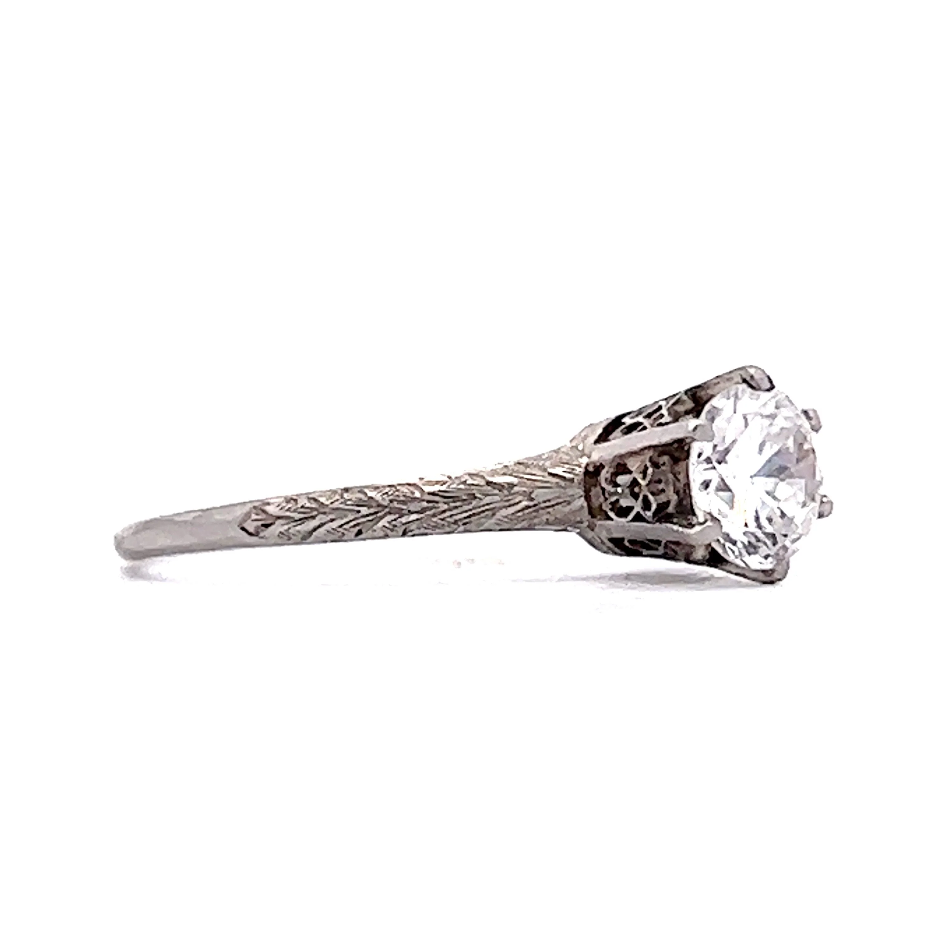 .54 Art Deco Diamond Solitaire Engagement Ring in Platinum - Image 3