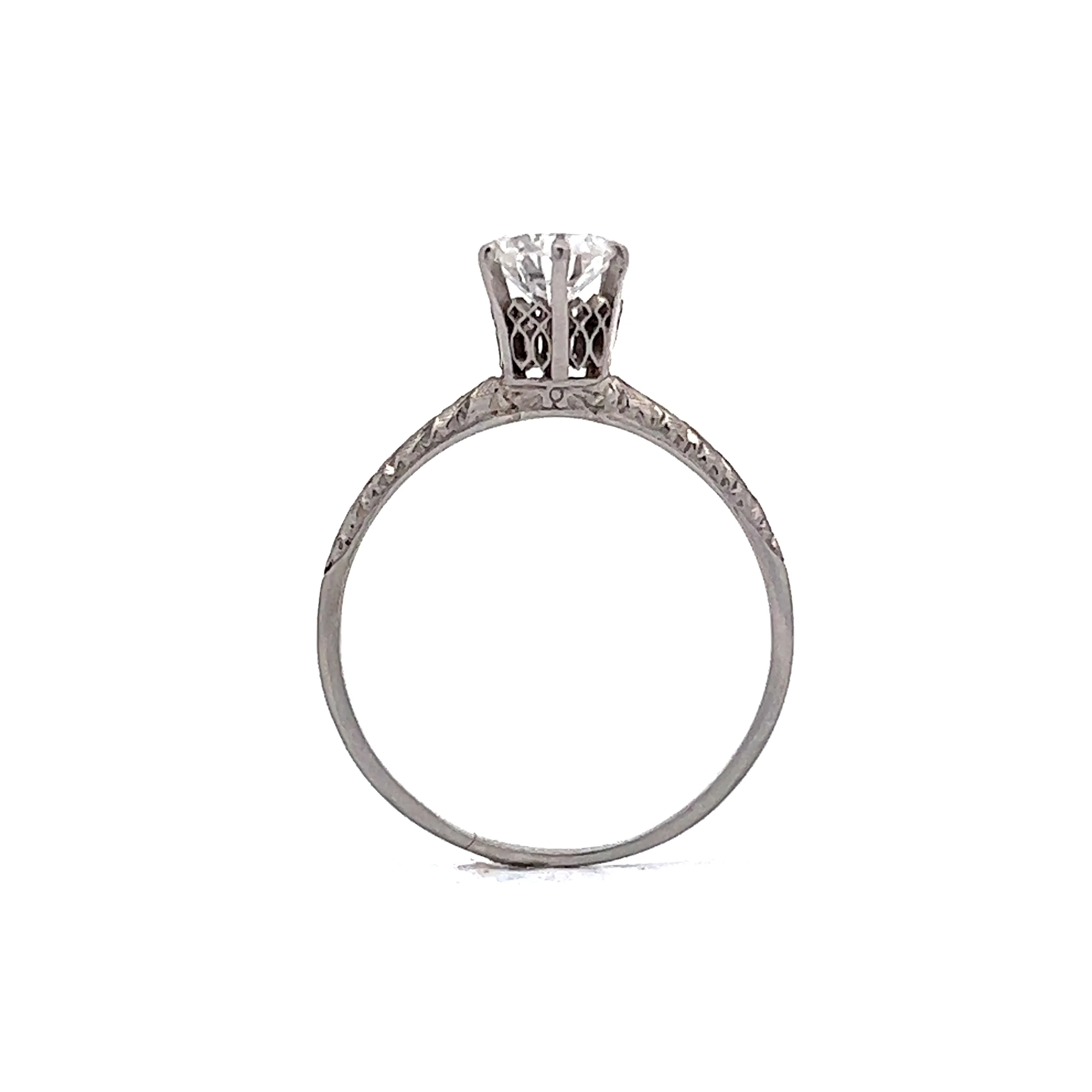.54 Art Deco Diamond Solitaire Engagement Ring in Platinum - Image 4