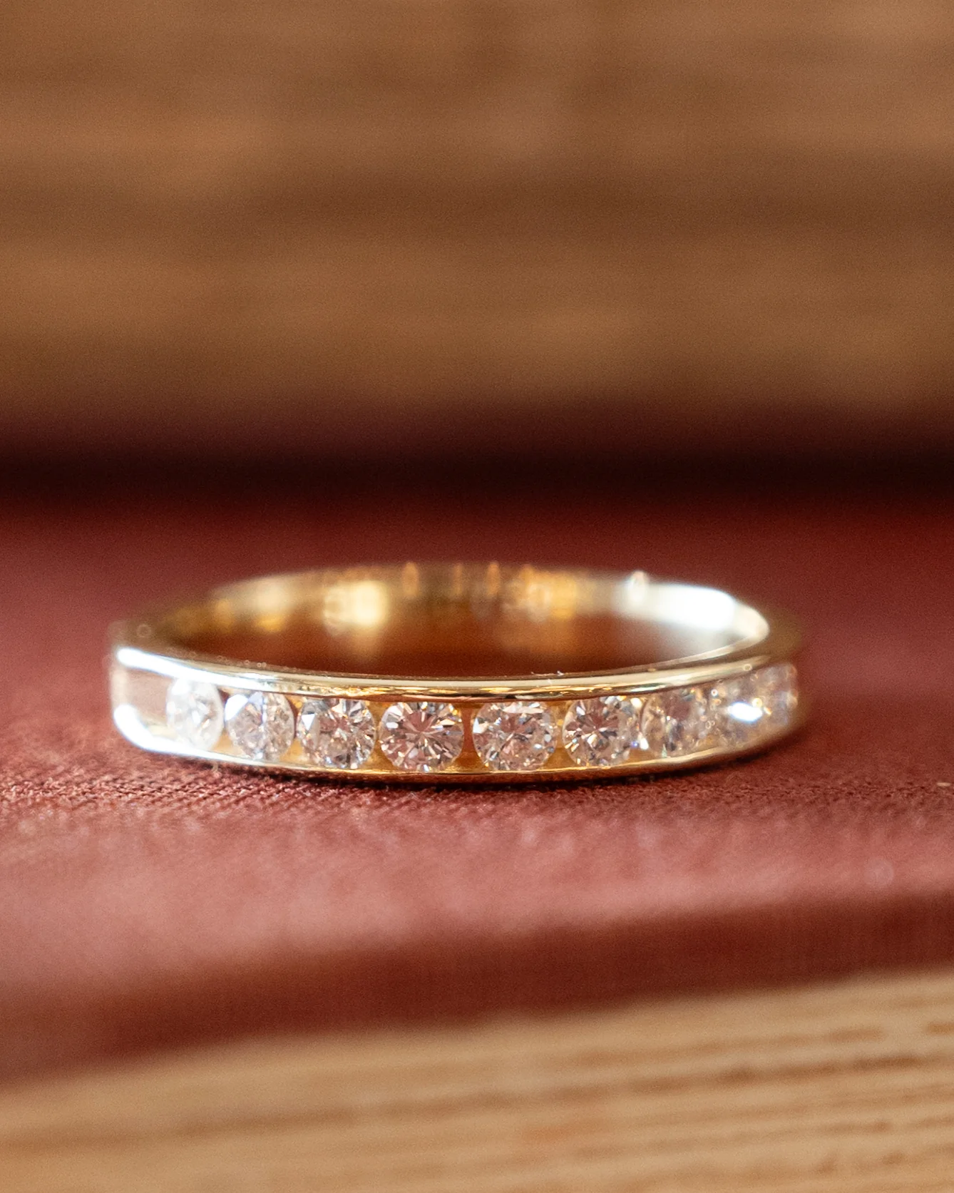 .54 Channel Set Diamond Wedding Band 14k Yellow Gold - Image 6