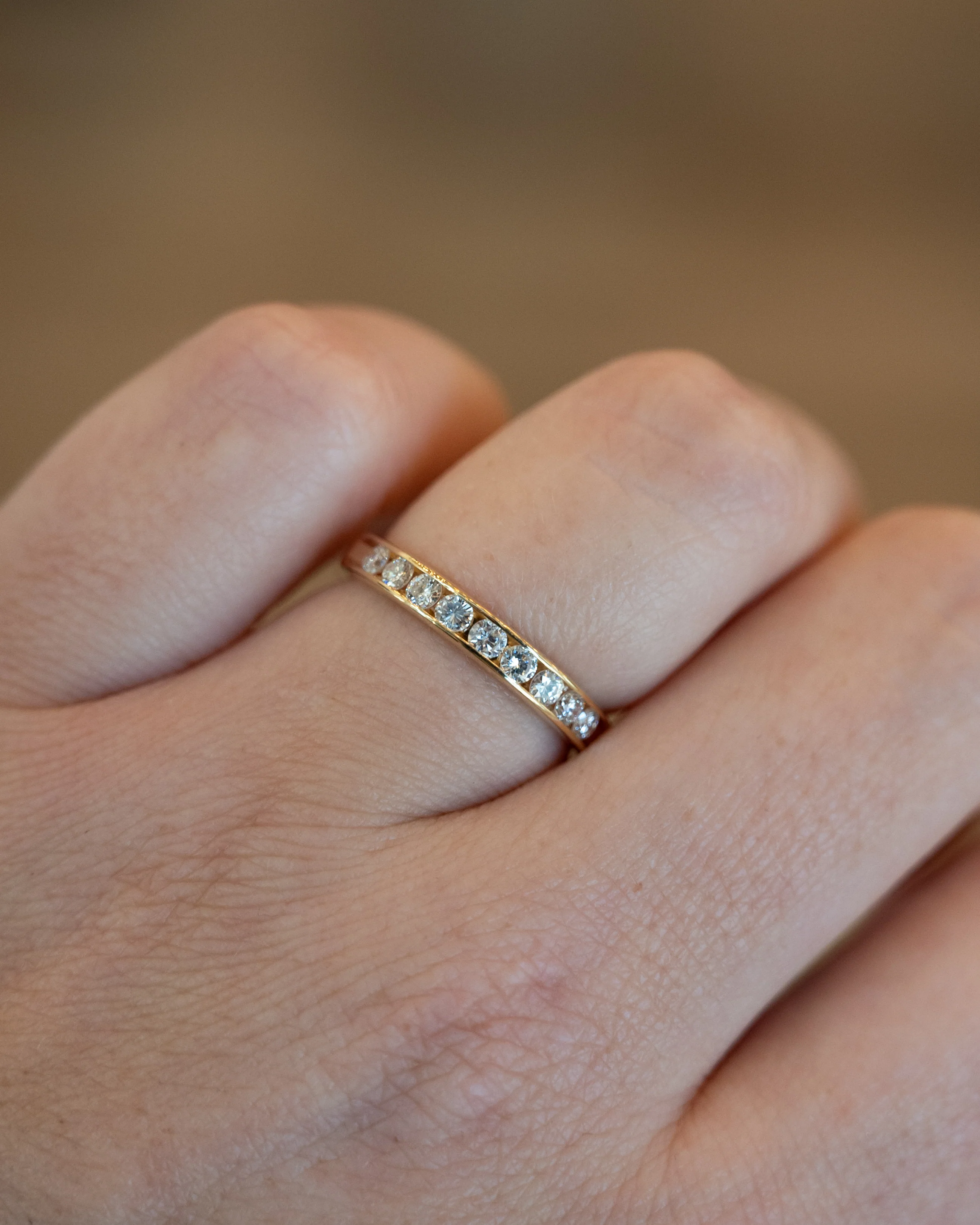 .54 Channel Set Diamond Wedding Band 14k Yellow Gold - Image 7