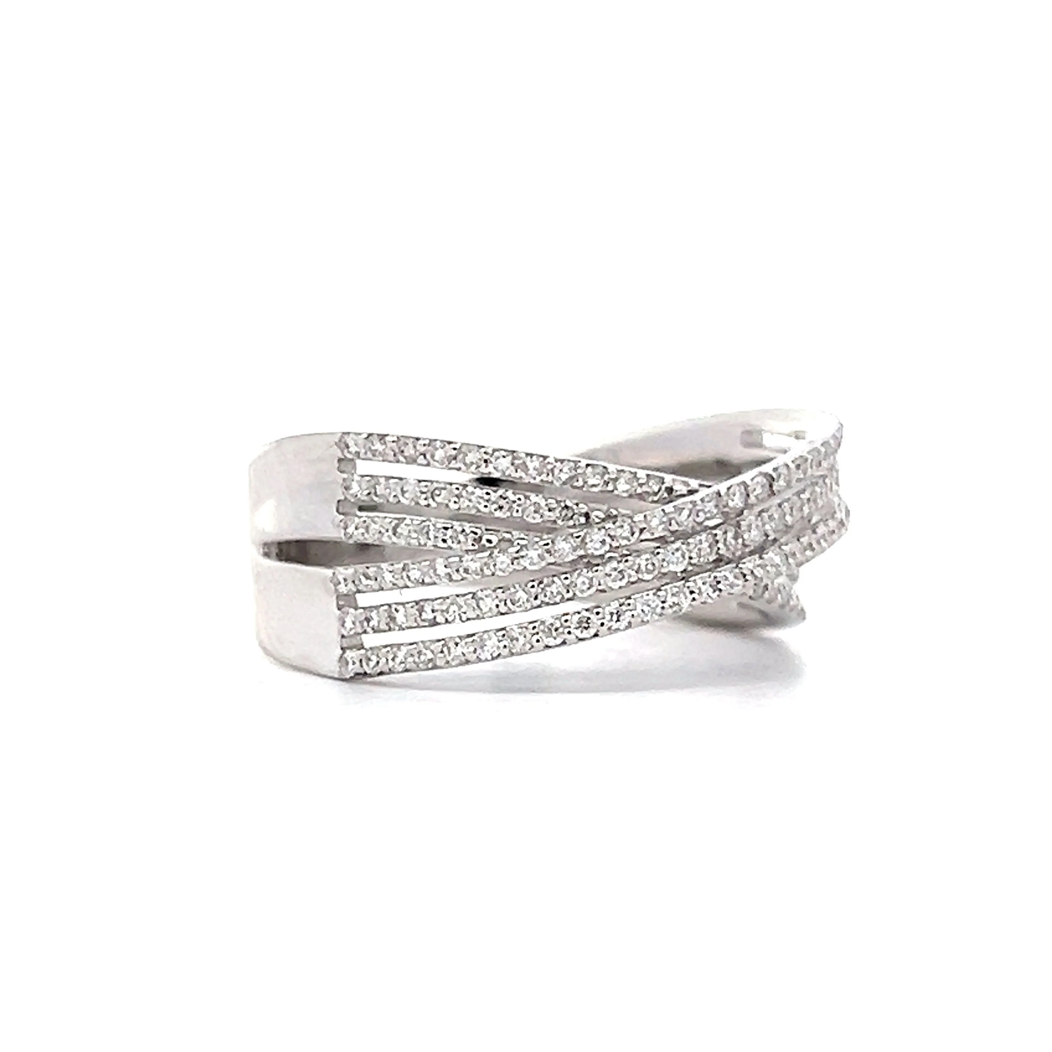 .54 Diamond Pave Cocktail Ring in 14k White Gold - Image 3