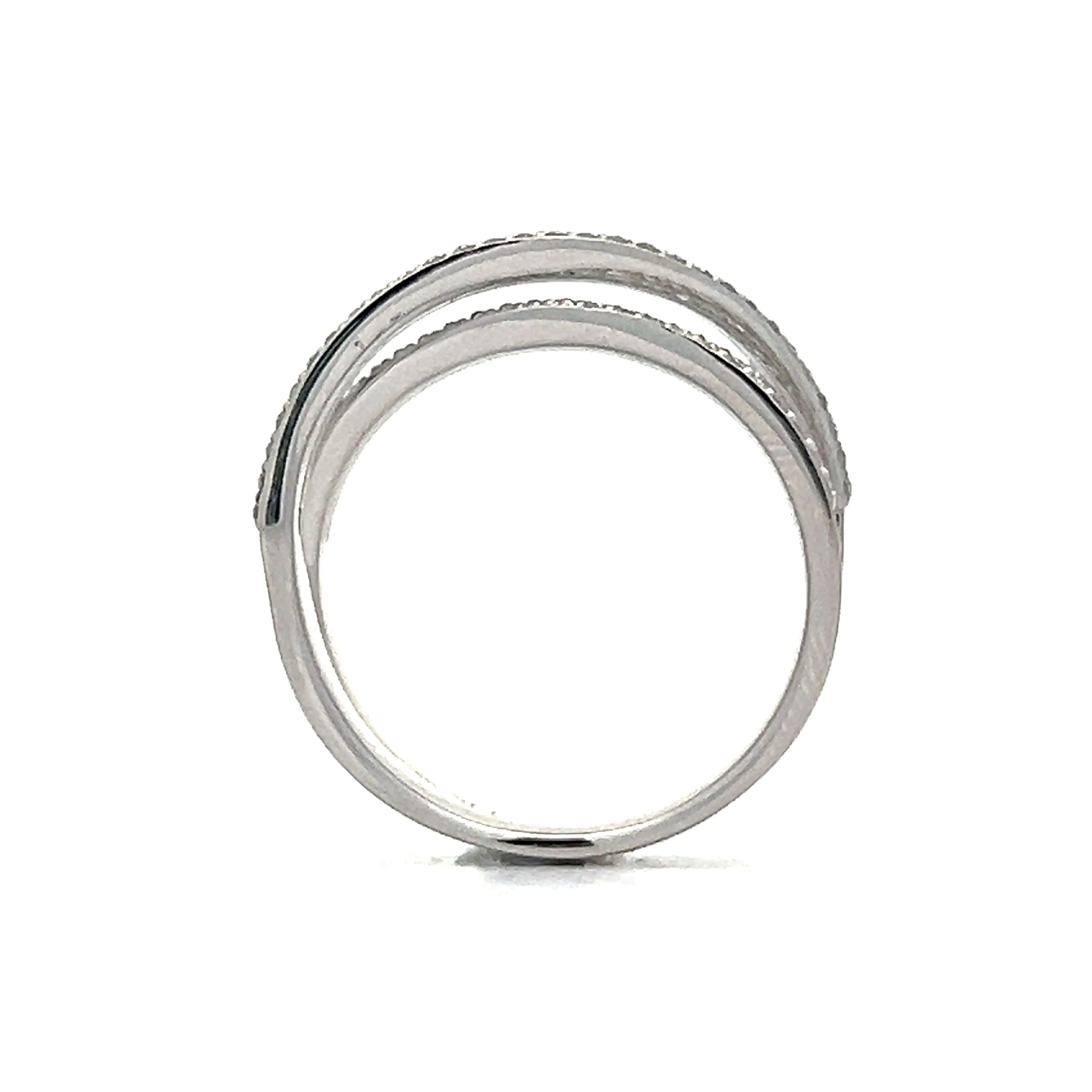 .54 Diamond Pave Cocktail Ring in 14k White Gold - Image 4