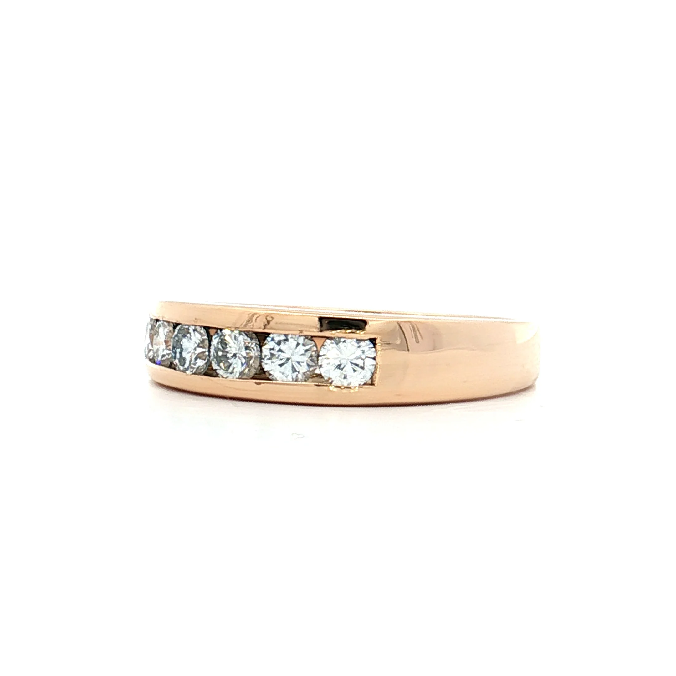 .54 Round Brilliant Diamond Wedding Band 18k - Image 2
