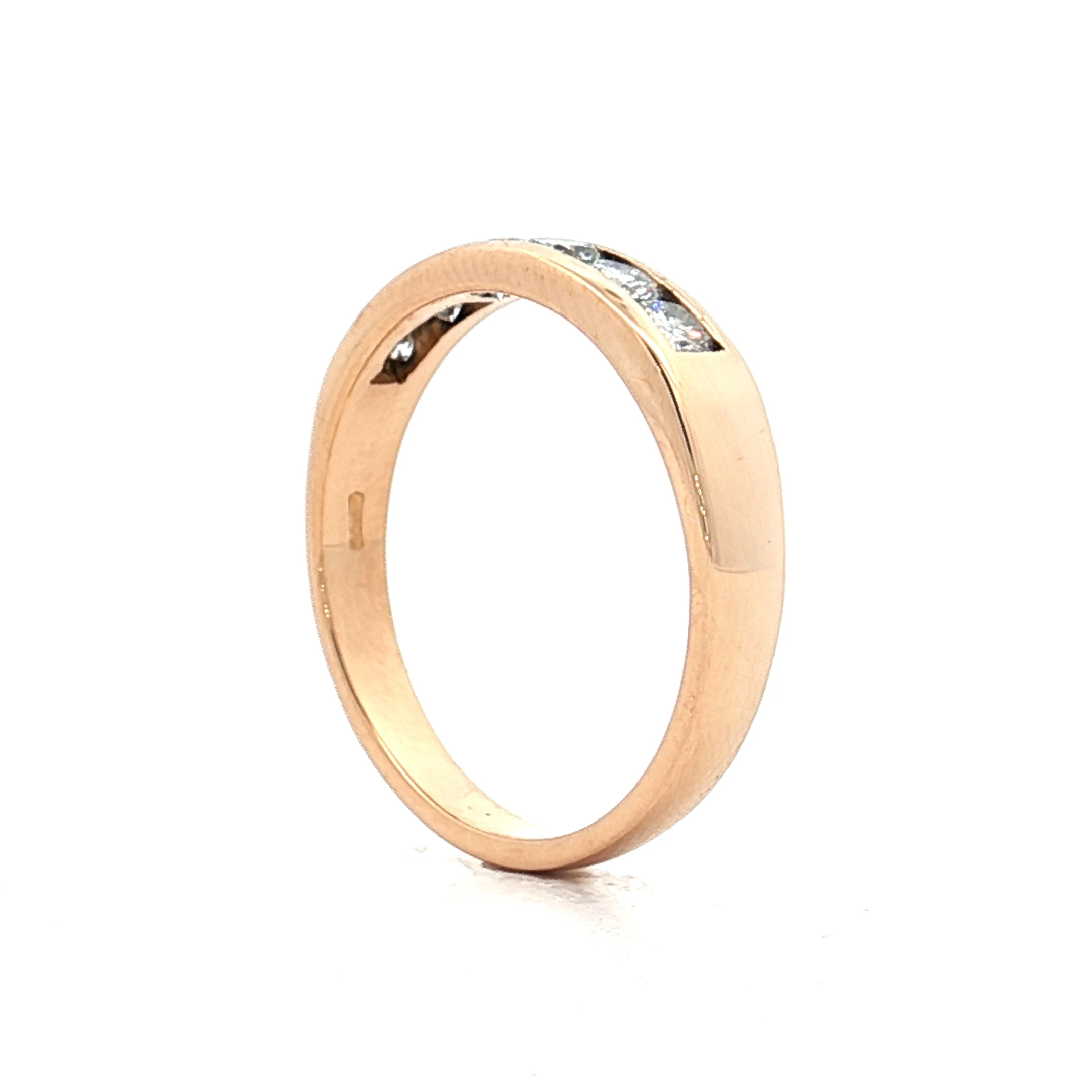 .54 Round Brilliant Diamond Wedding Band 18k - Image 5
