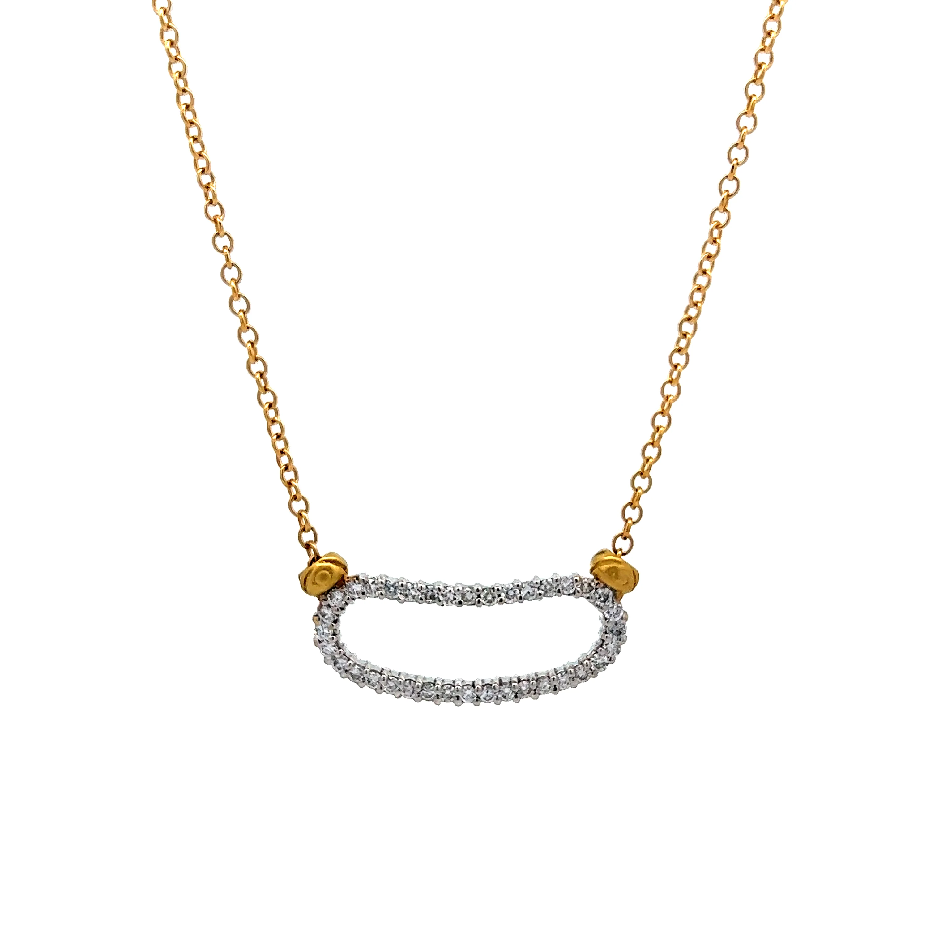 .54 Two-Tone Diamond Pendant Necklace in 18k