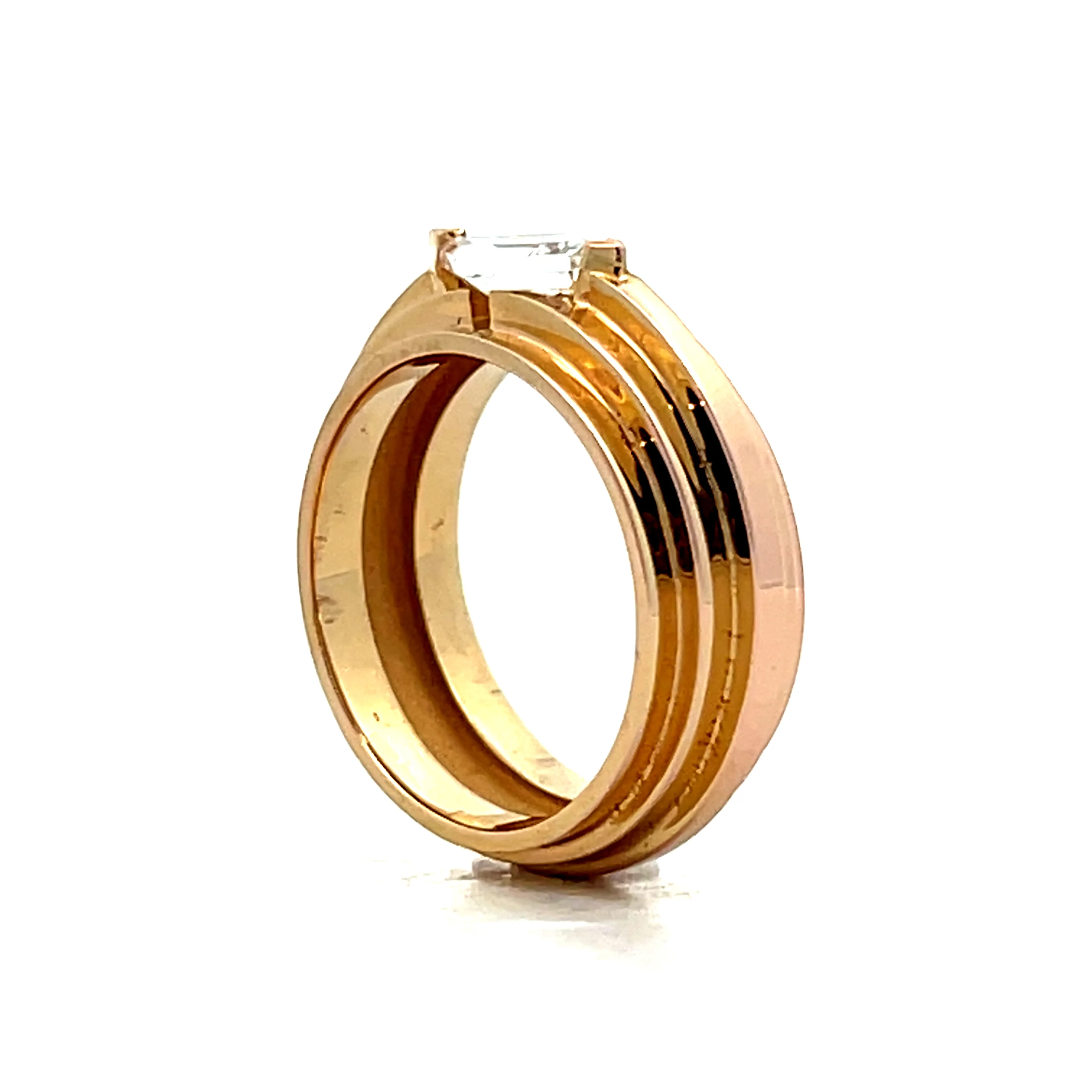 .55 Lozenge East-West Diamond Engagement Ring 14k - Image 5