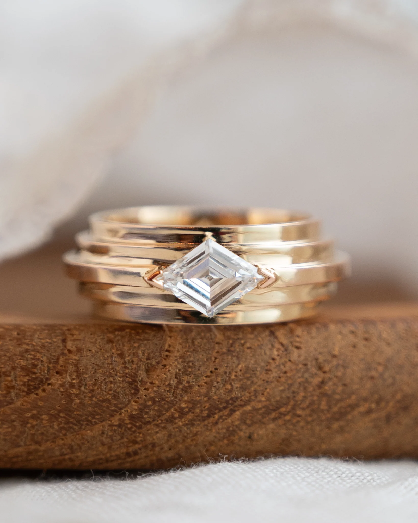 .55 Lozenge East-West Diamond Engagement Ring 14k - Image 6