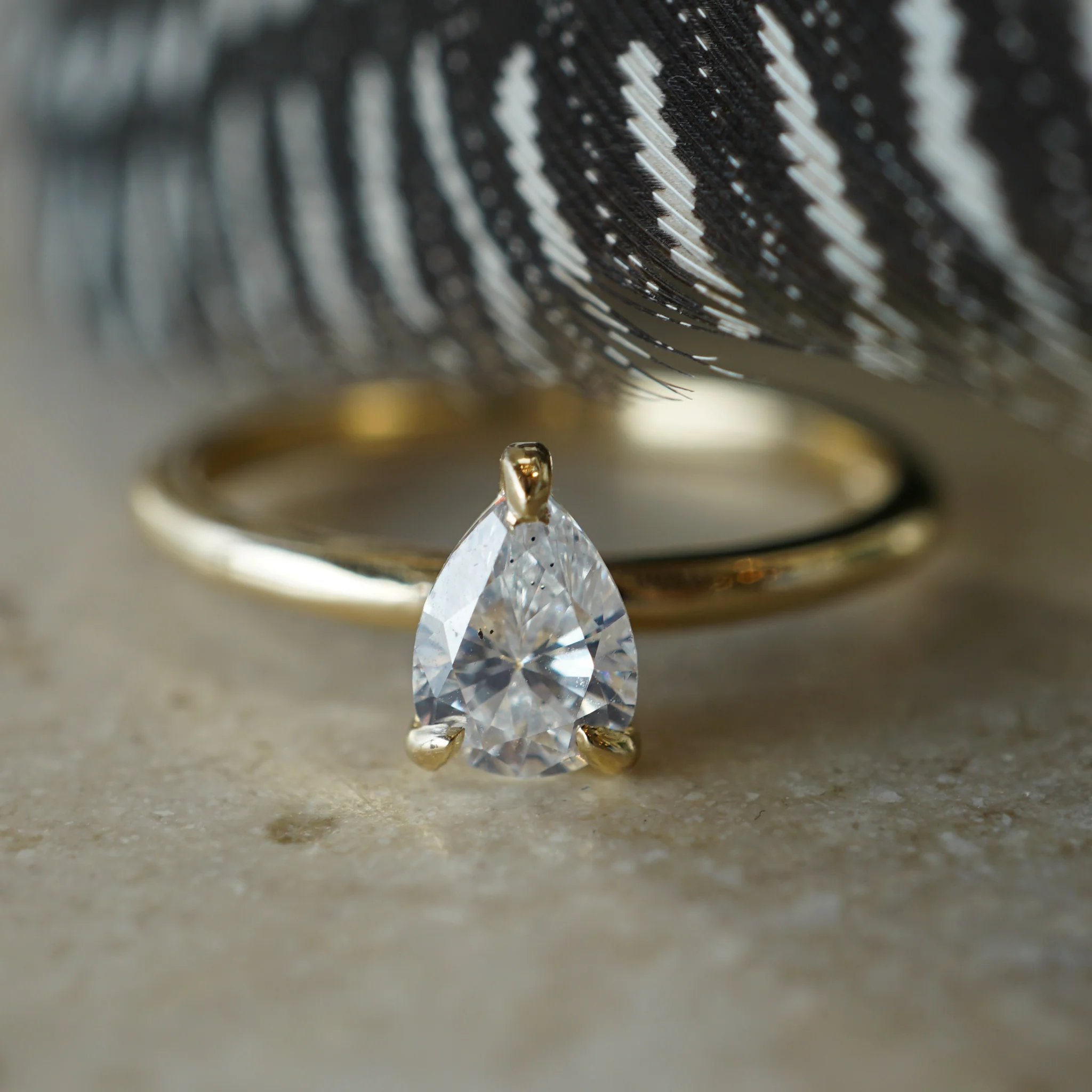 .55 Pear Cut Solitaire Diamond Engagement Ring in 14k - Image 7