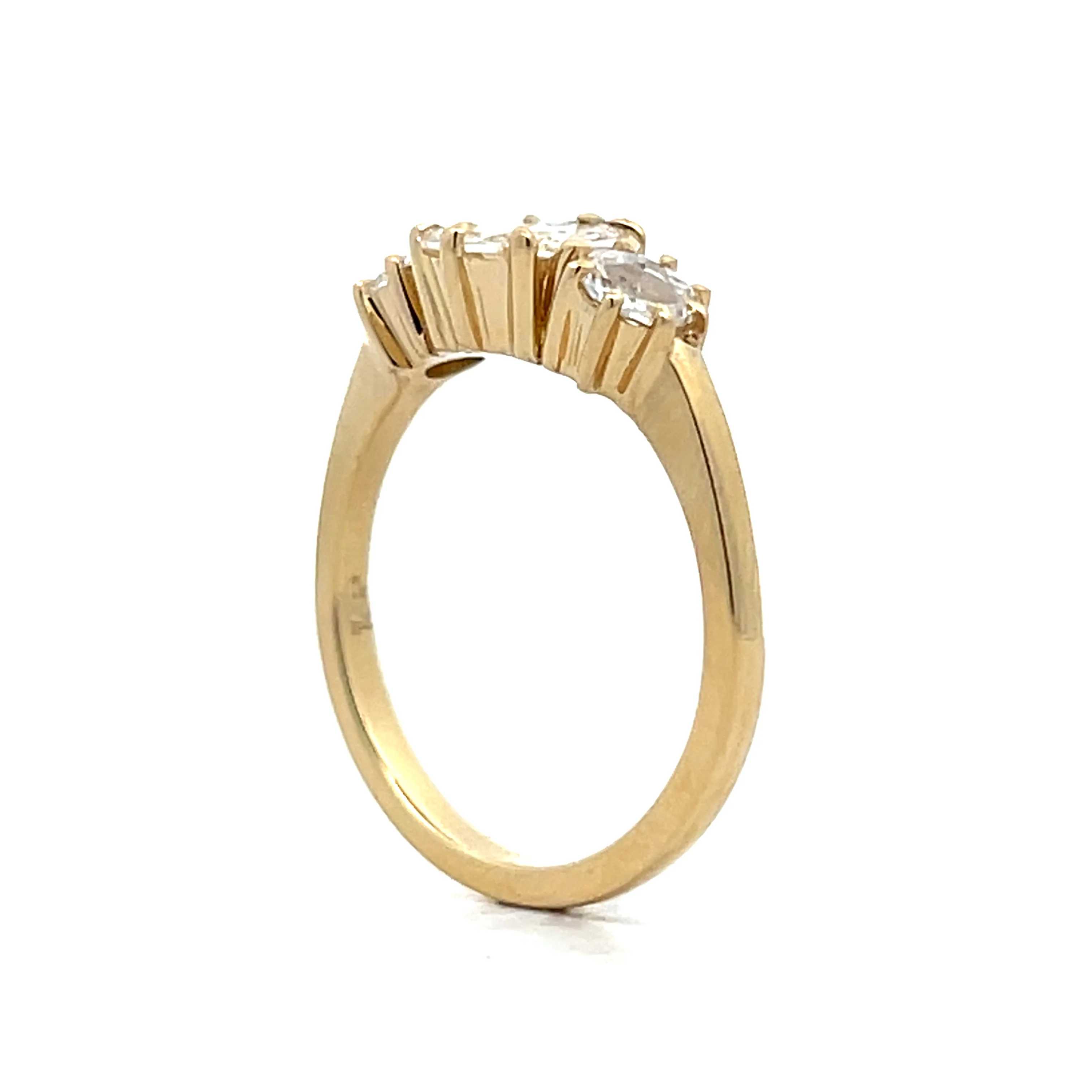 .55 Rose Diamond Three Stone Engagement Ring in 14k - Image 5