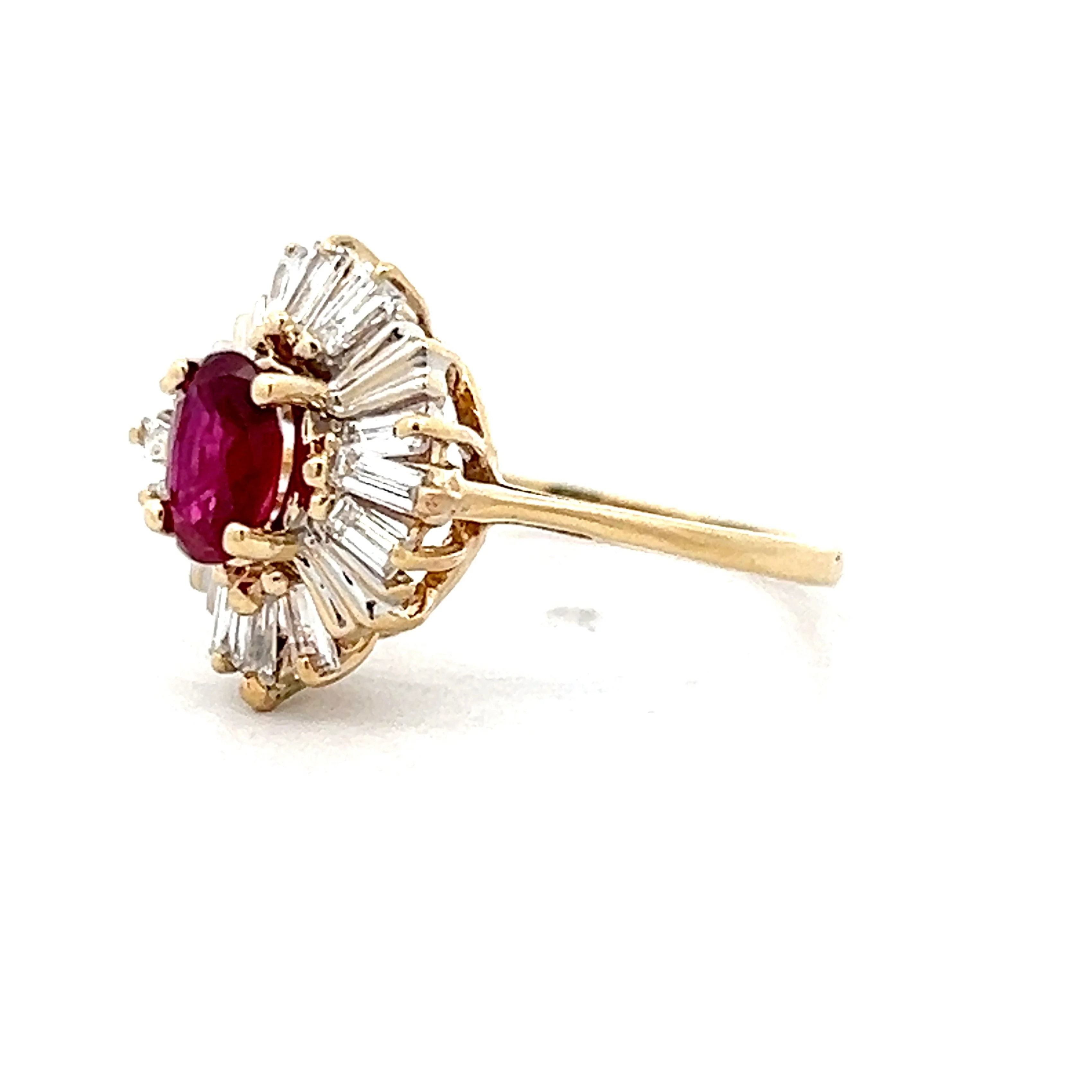 .55 Ruby Ballerina Halo Engagement Ring in 14k - Image 2
