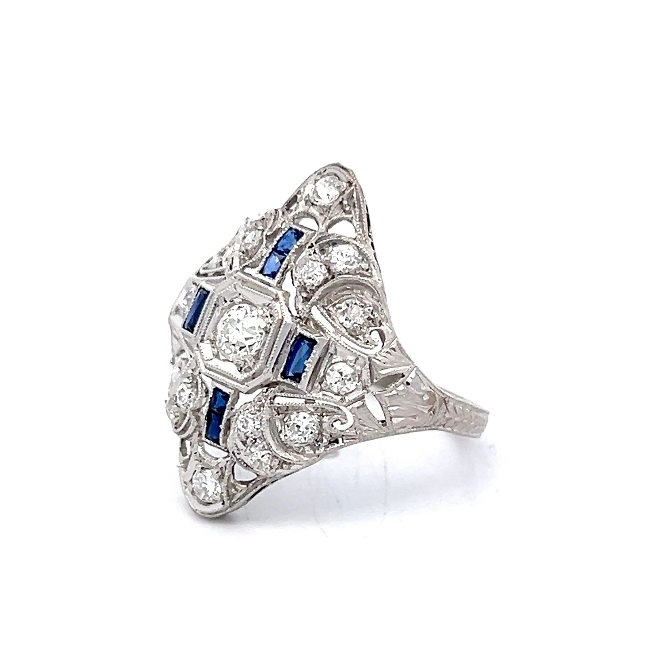 .55 Vintage Art Deco Diamond Cocktail Ring in Platinum - Image 2