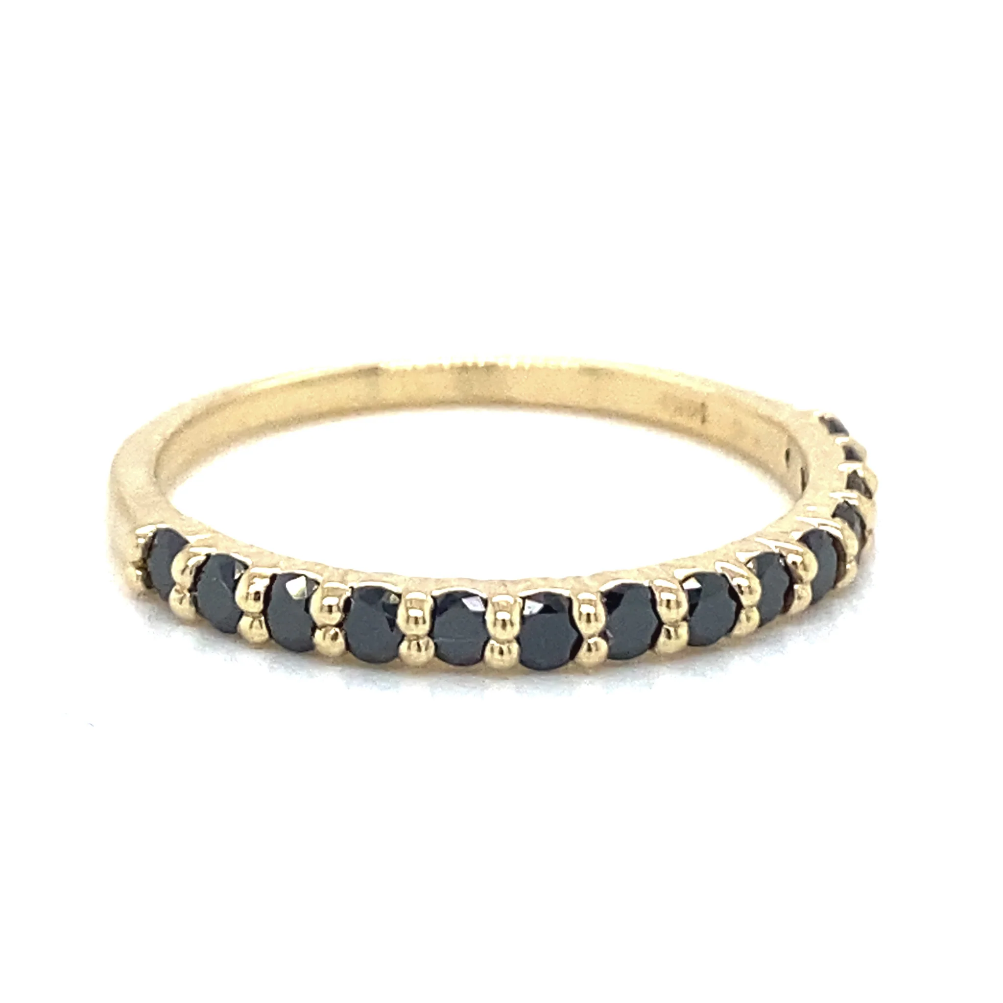 .56 Black Diamond Wedding Band in 14k Yellow Gold - Image 3