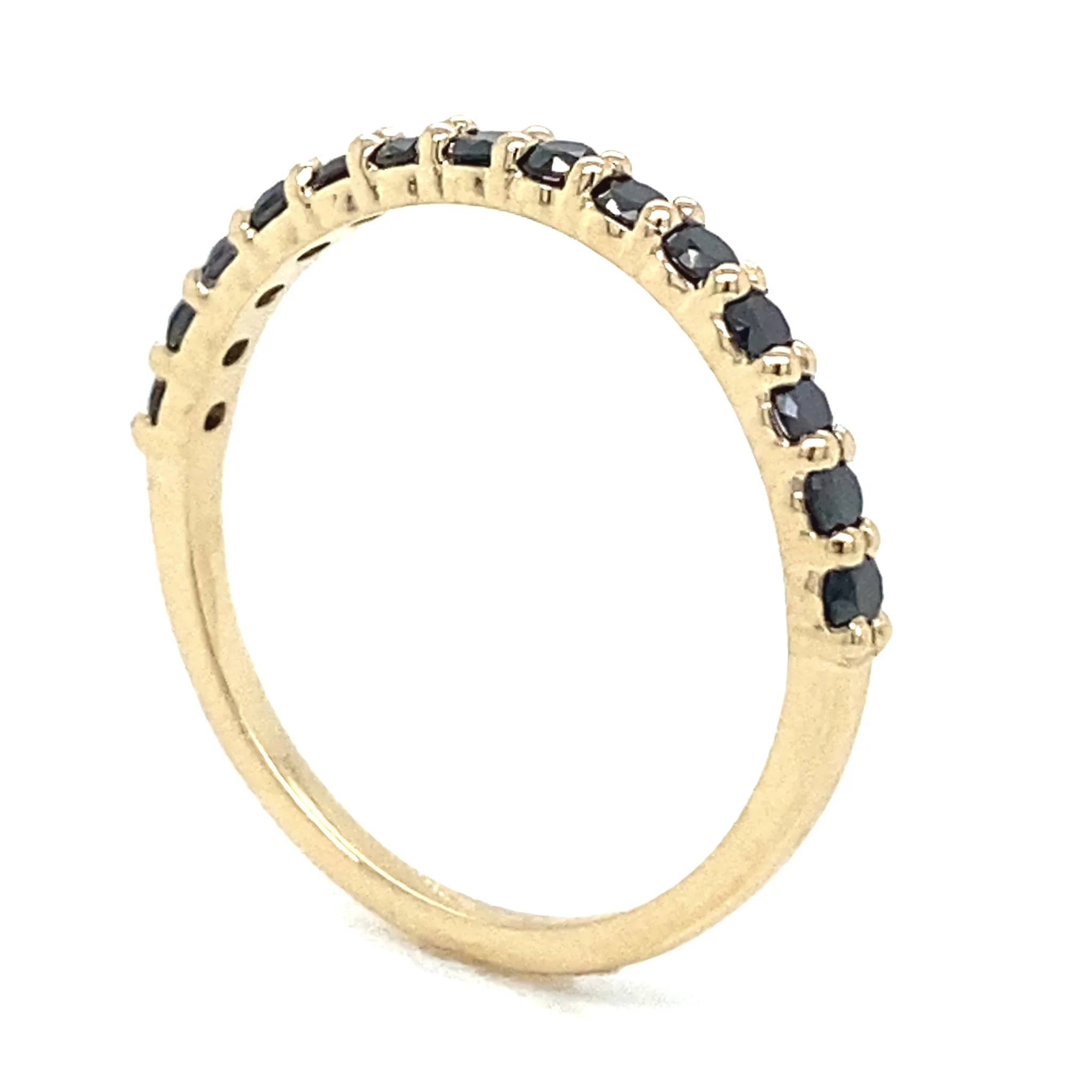 .56 Black Diamond Wedding Band in 14k Yellow Gold - Image 5