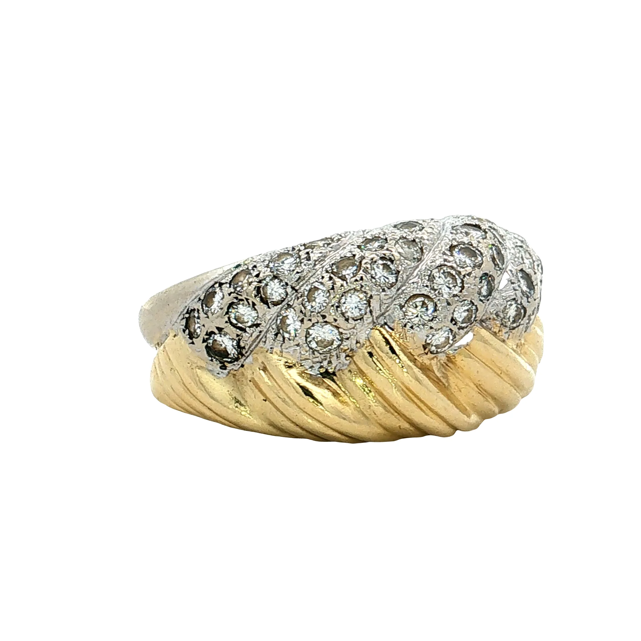 .56 Woven Diamond Cocktail Ring 18k Platinum - Image 3