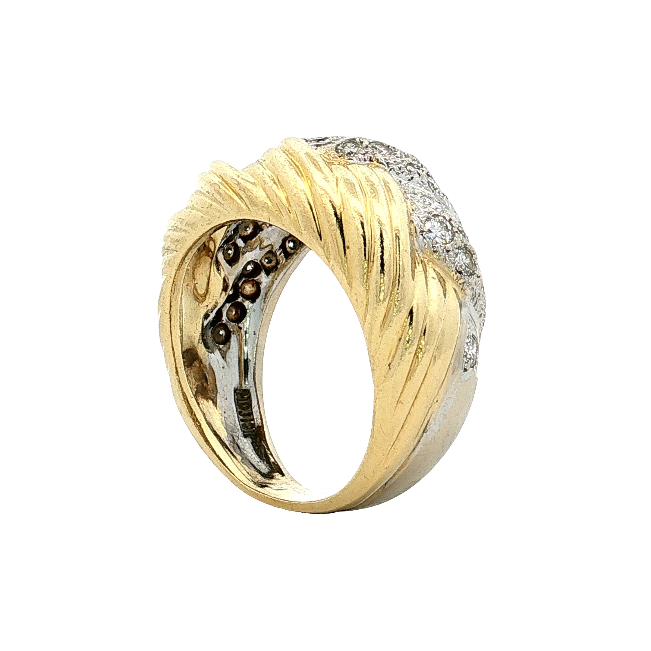.56 Woven Diamond Cocktail Ring 18k Platinum - Image 5