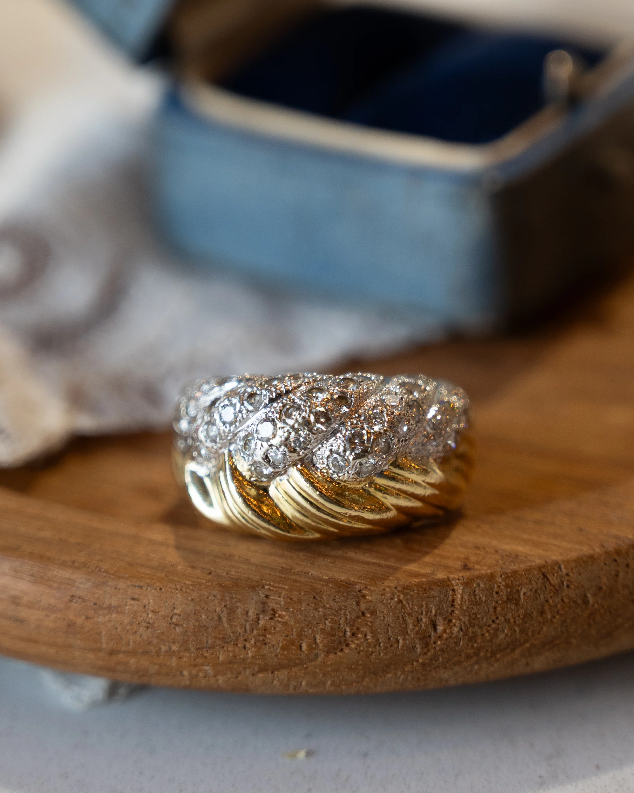 .56 Woven Diamond Cocktail Ring 18k Platinum - Image 6