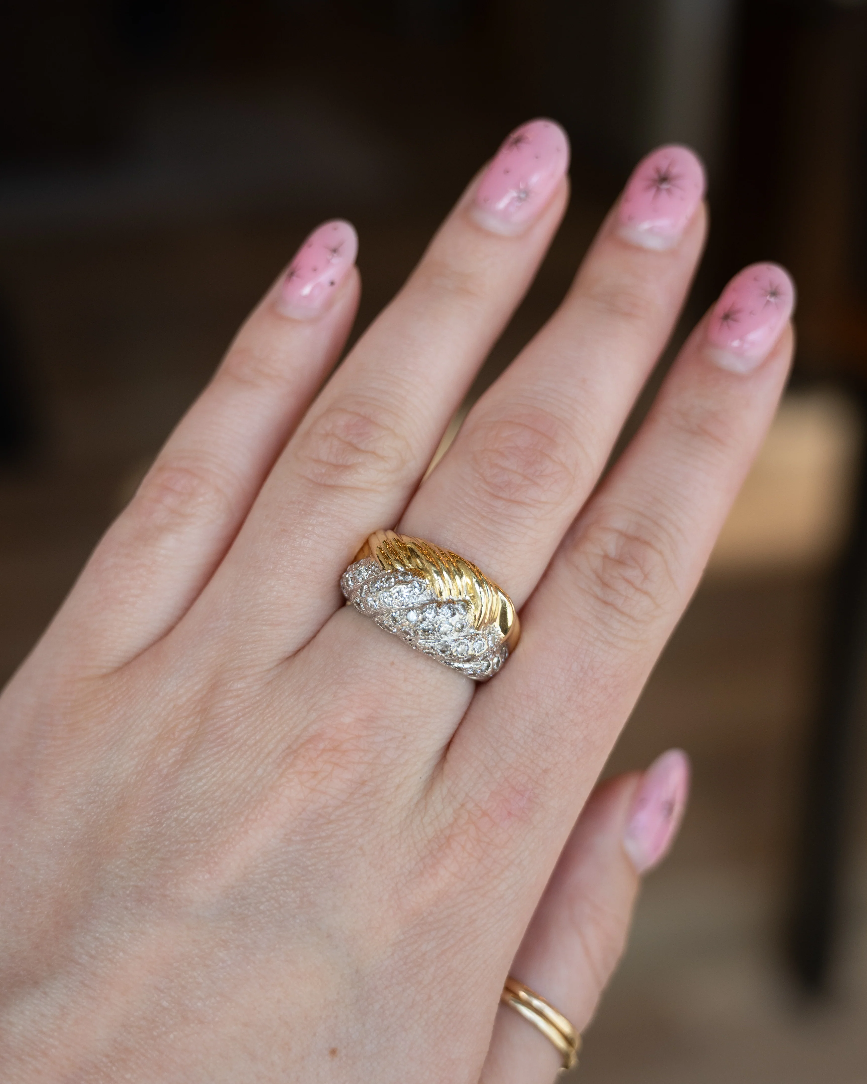 .56 Woven Diamond Cocktail Ring 18k Platinum - Image 7