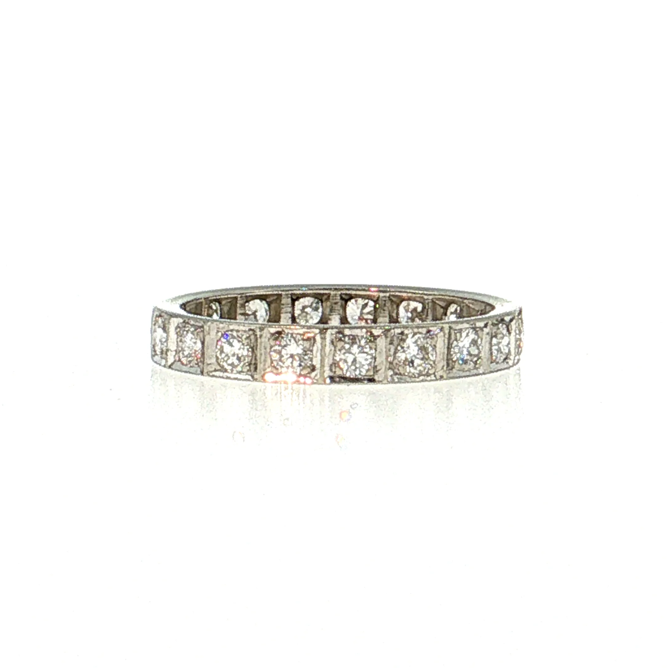 .57 Art Deco Diamond Eternity Band 14k White Gold