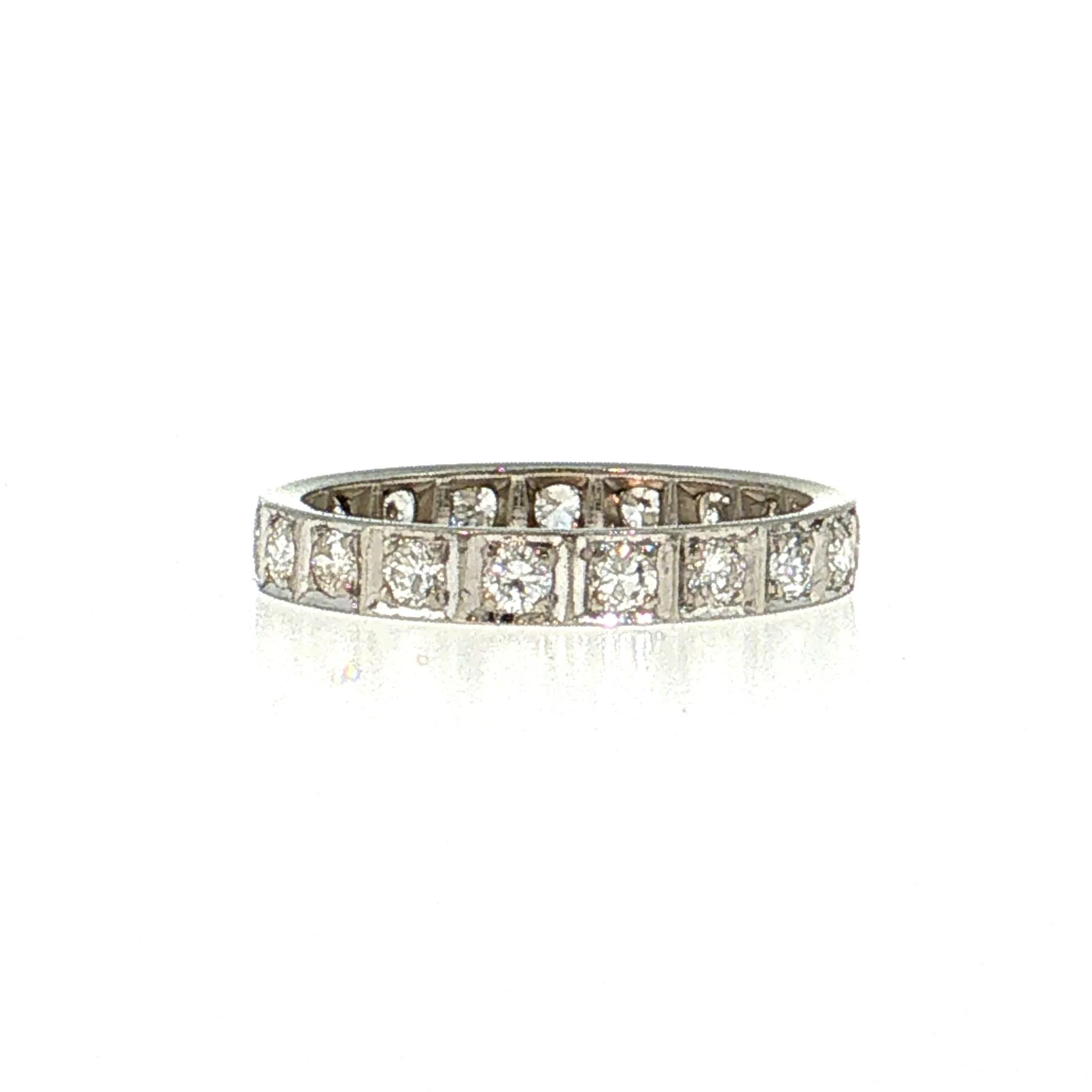 .57 Art Deco Diamond Eternity Band 14k White Gold - Image 2