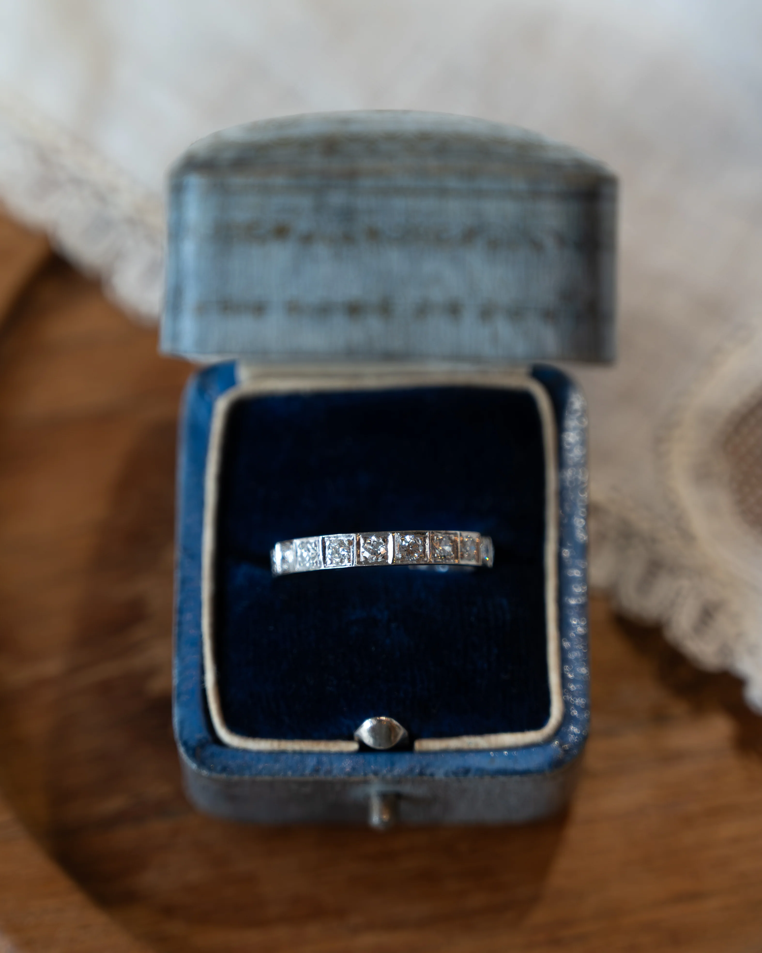 .57 Art Deco Diamond Eternity Band 14k White Gold - Image 6