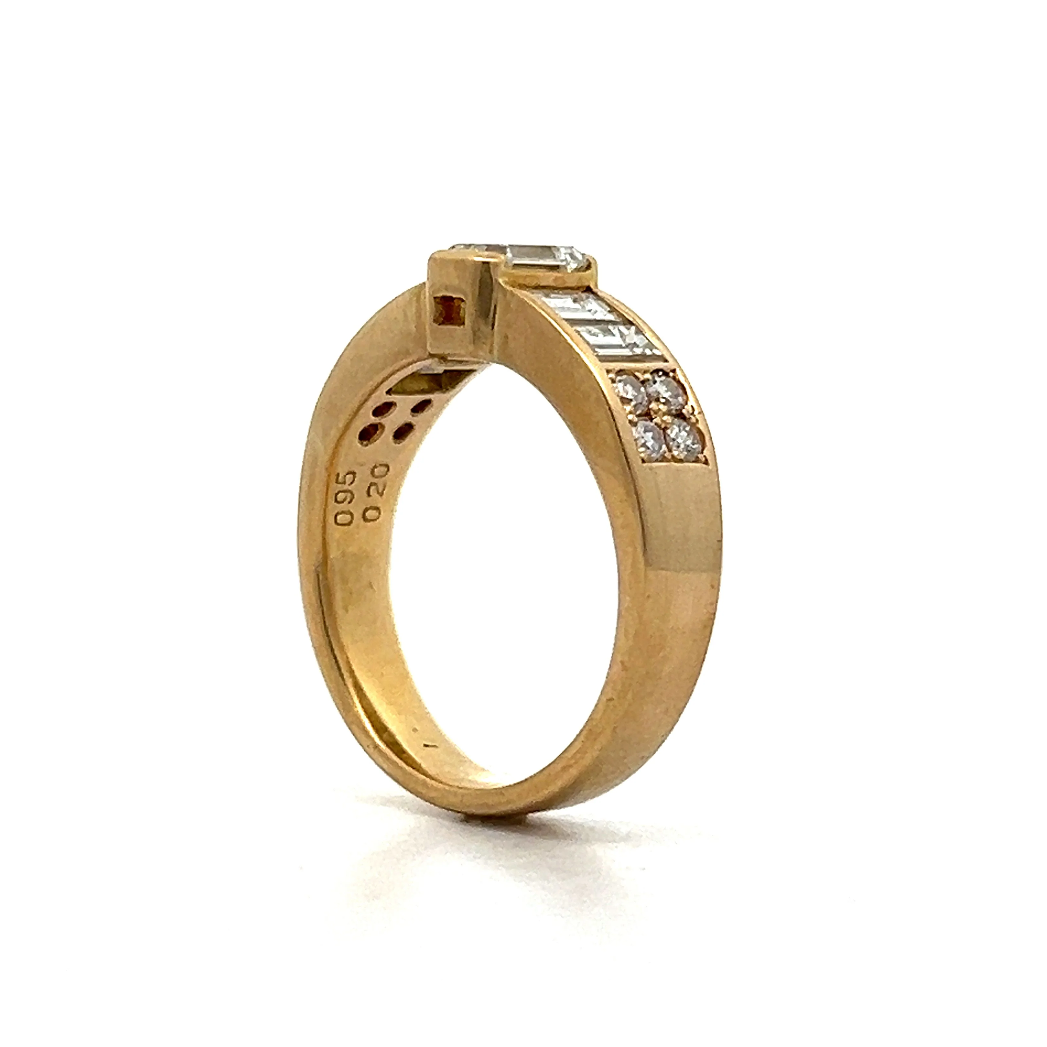 .58 Emerald Cut Diamond Engagement Ring in 18k Yellow Gold - Image 5
